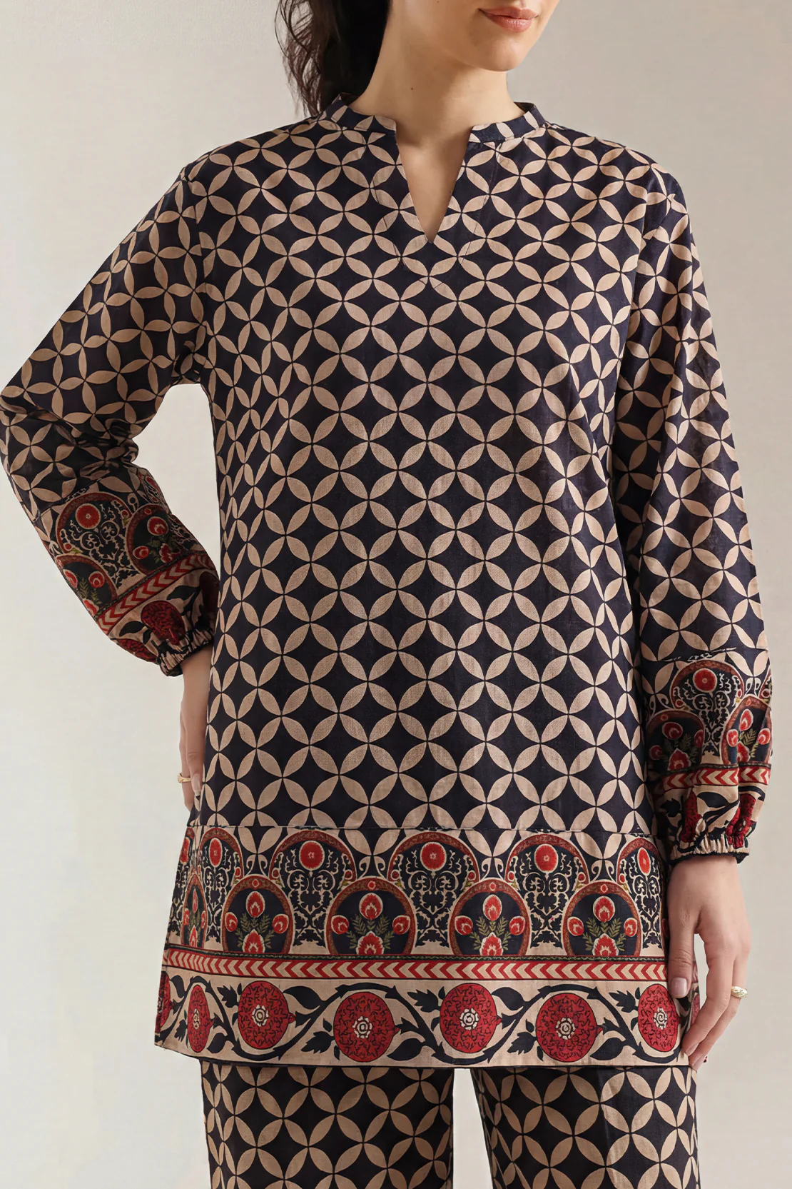Printed Self Strip Lawn Stitched 2 Piece (Shirt/Trouser) - Image 2