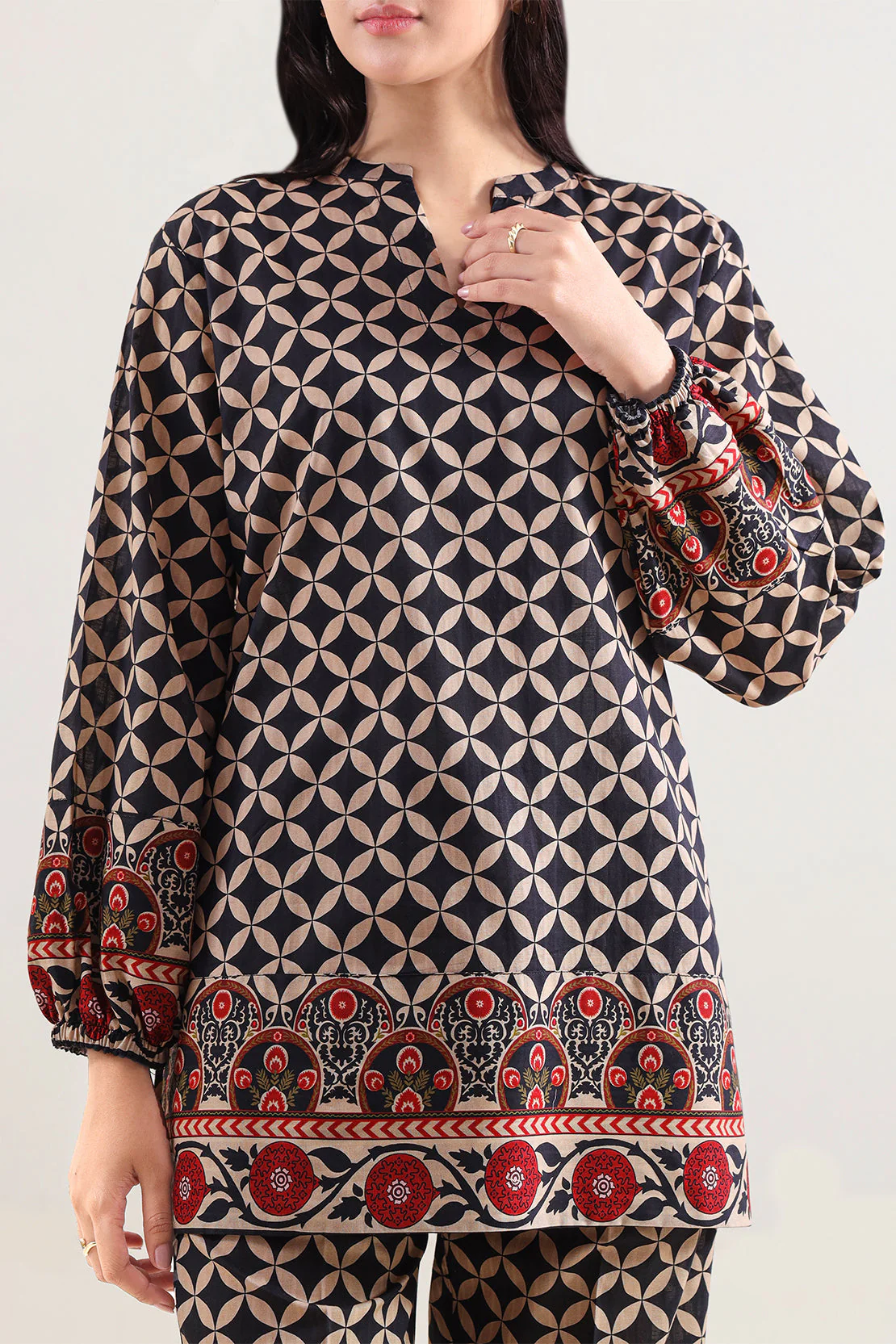 Printed Self Strip Lawn Stitched 2 Piece (Shirt/Trouser) - Image 3
