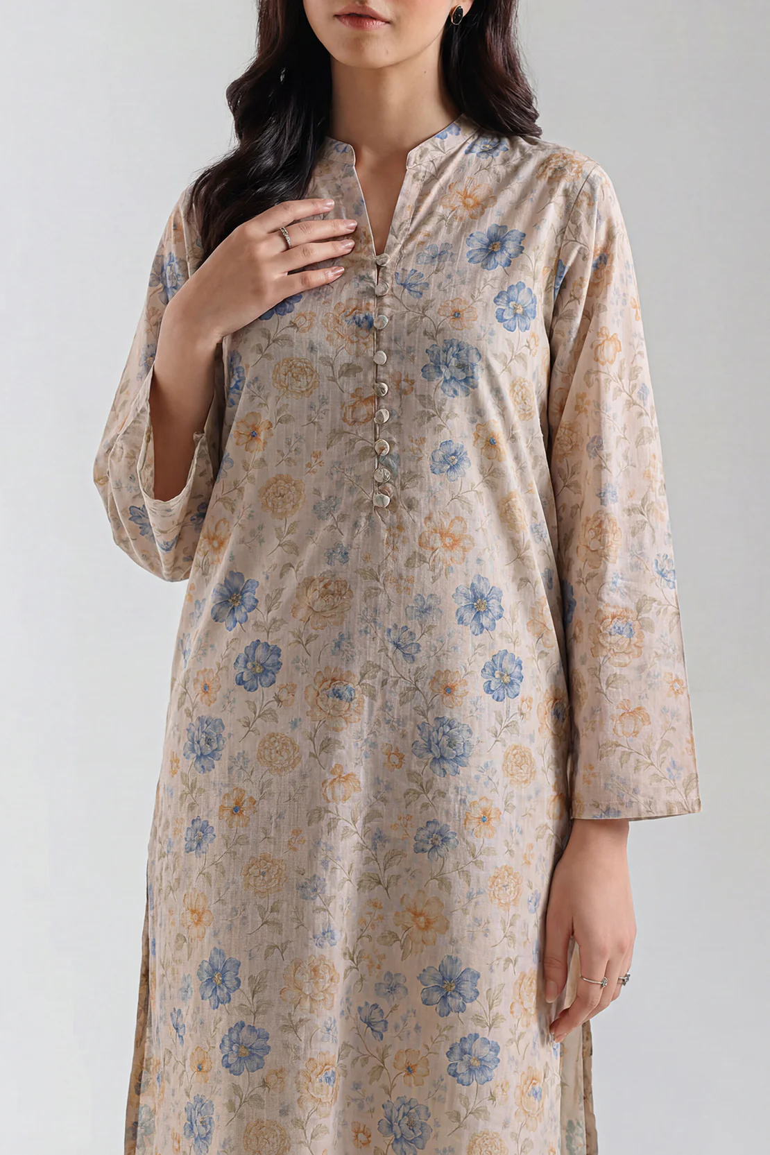 Printed Self Strip Lawn Stitched 2 Piece (Shirt/Trouser) - Image 3