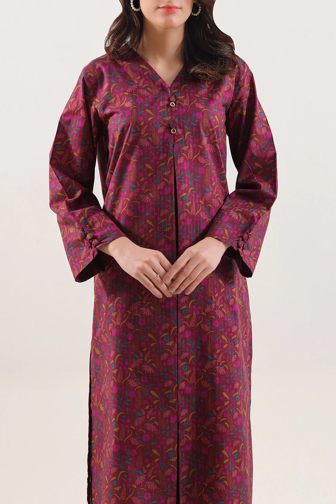 Printed Self Strip Lawn Stitched 2 Piece (Shirt/Trouser) - Image 3