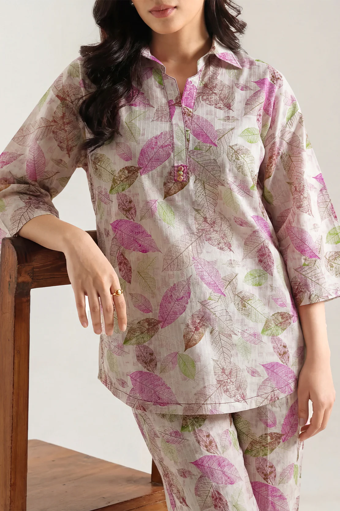 Printed Self Strip Lawn Stitched 2 Piece (Shirt/Trouser)