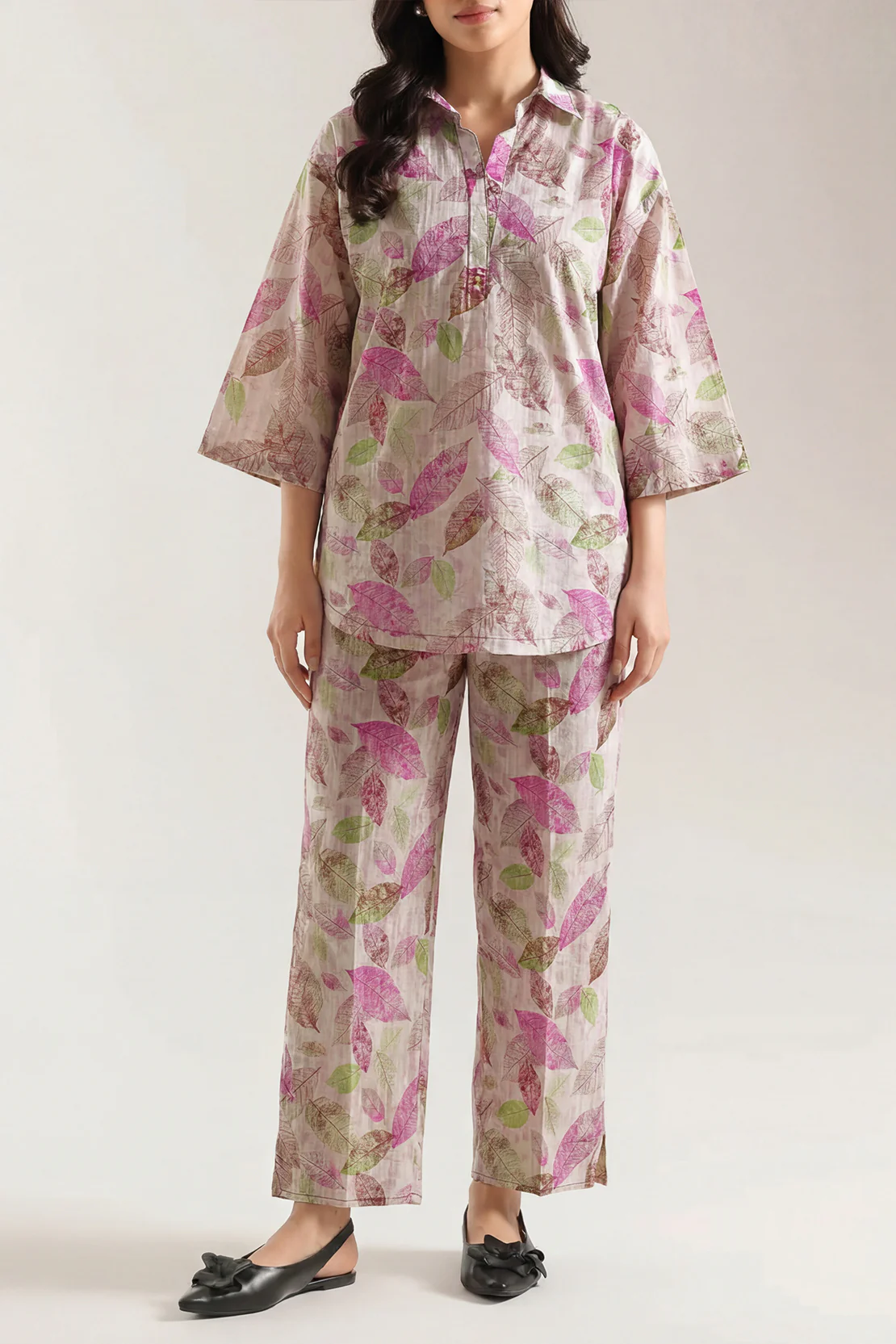Printed Self Strip Lawn Stitched 2 Piece (Shirt/Trouser) - Image 2