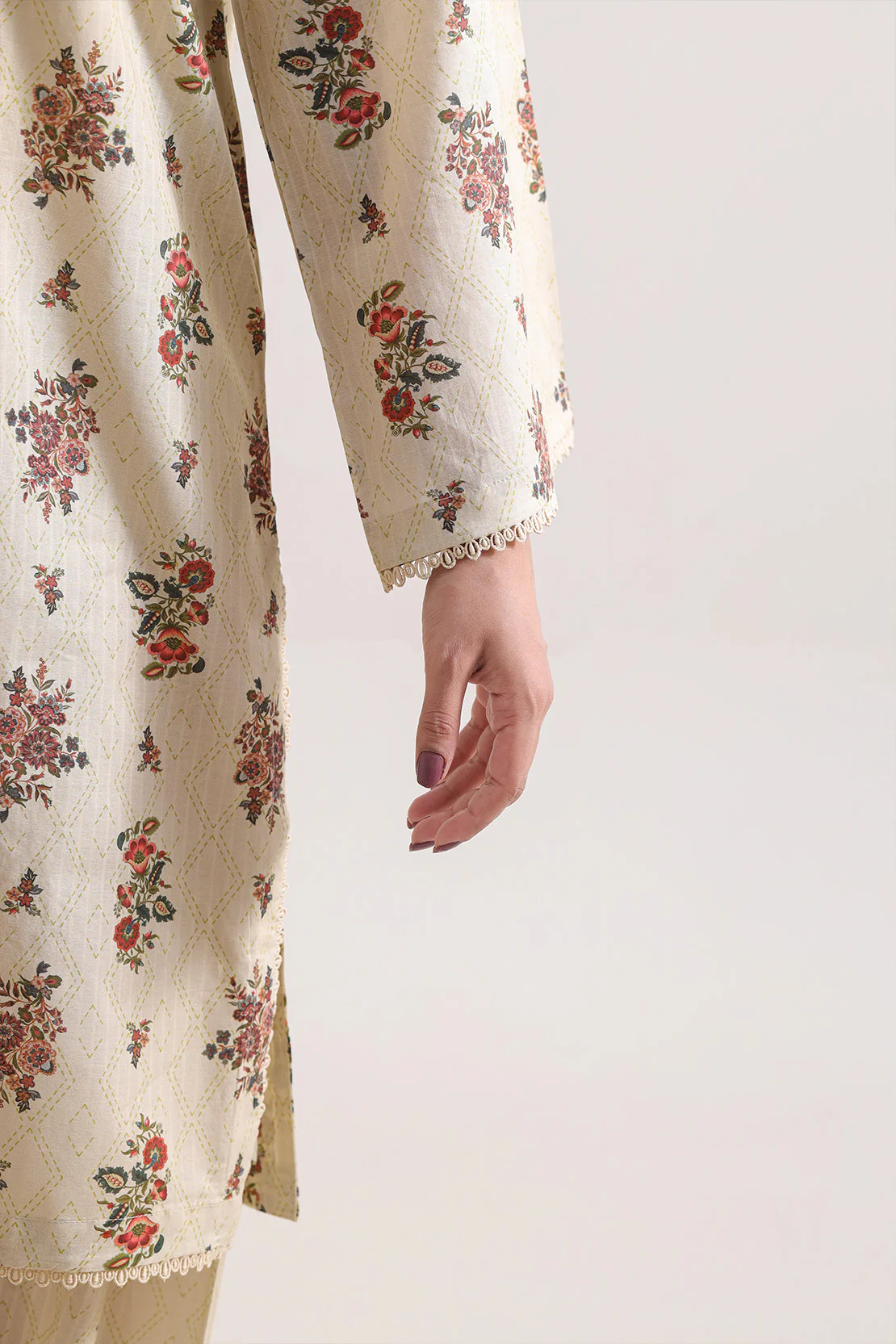 Printed Self Strip Lawn Stitched 2 Piece (Shirt/Trouser) - Image 4