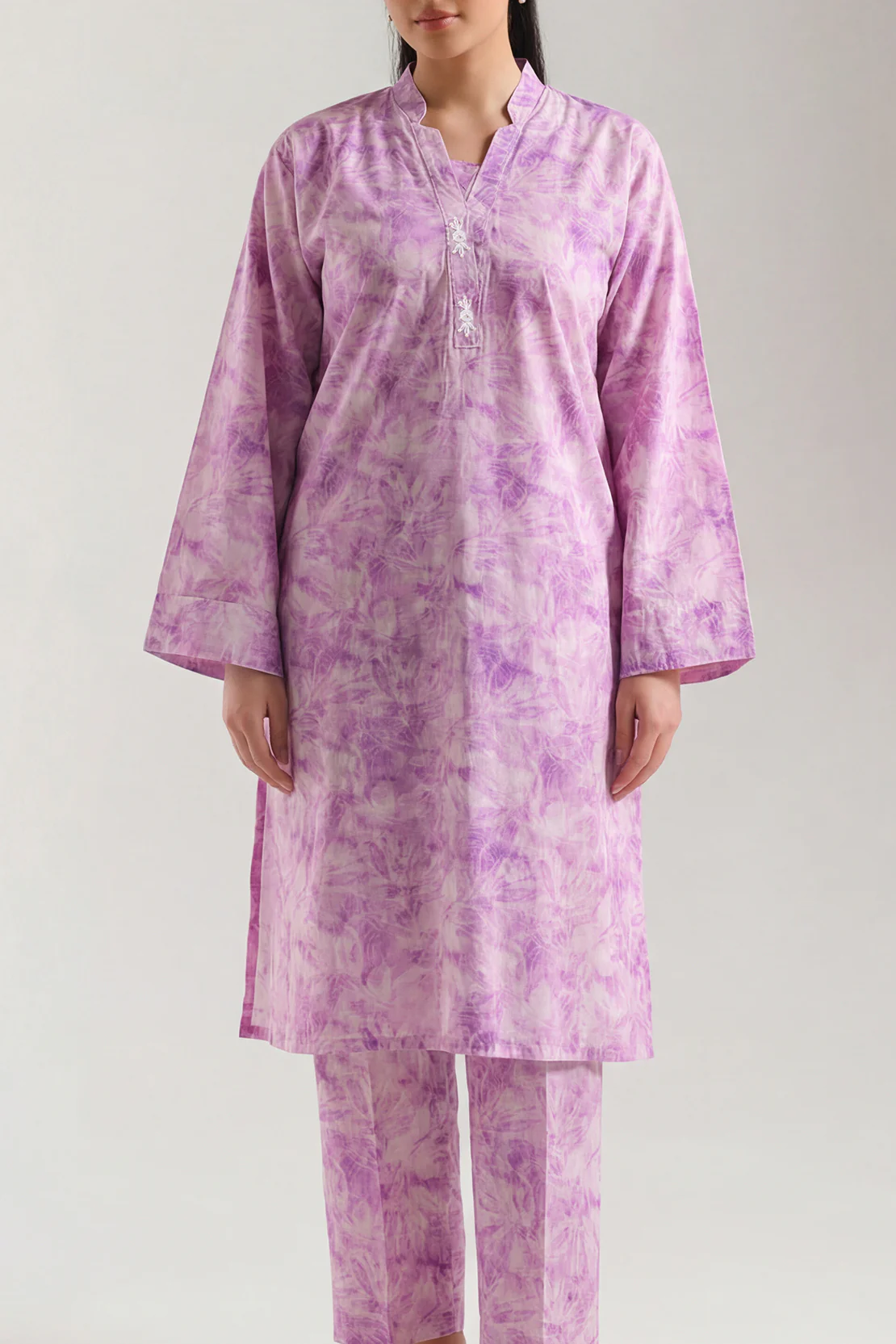 Printed Self Strip Lawn Stitched 2 Piece (Shirt/Trouser) - Image 2