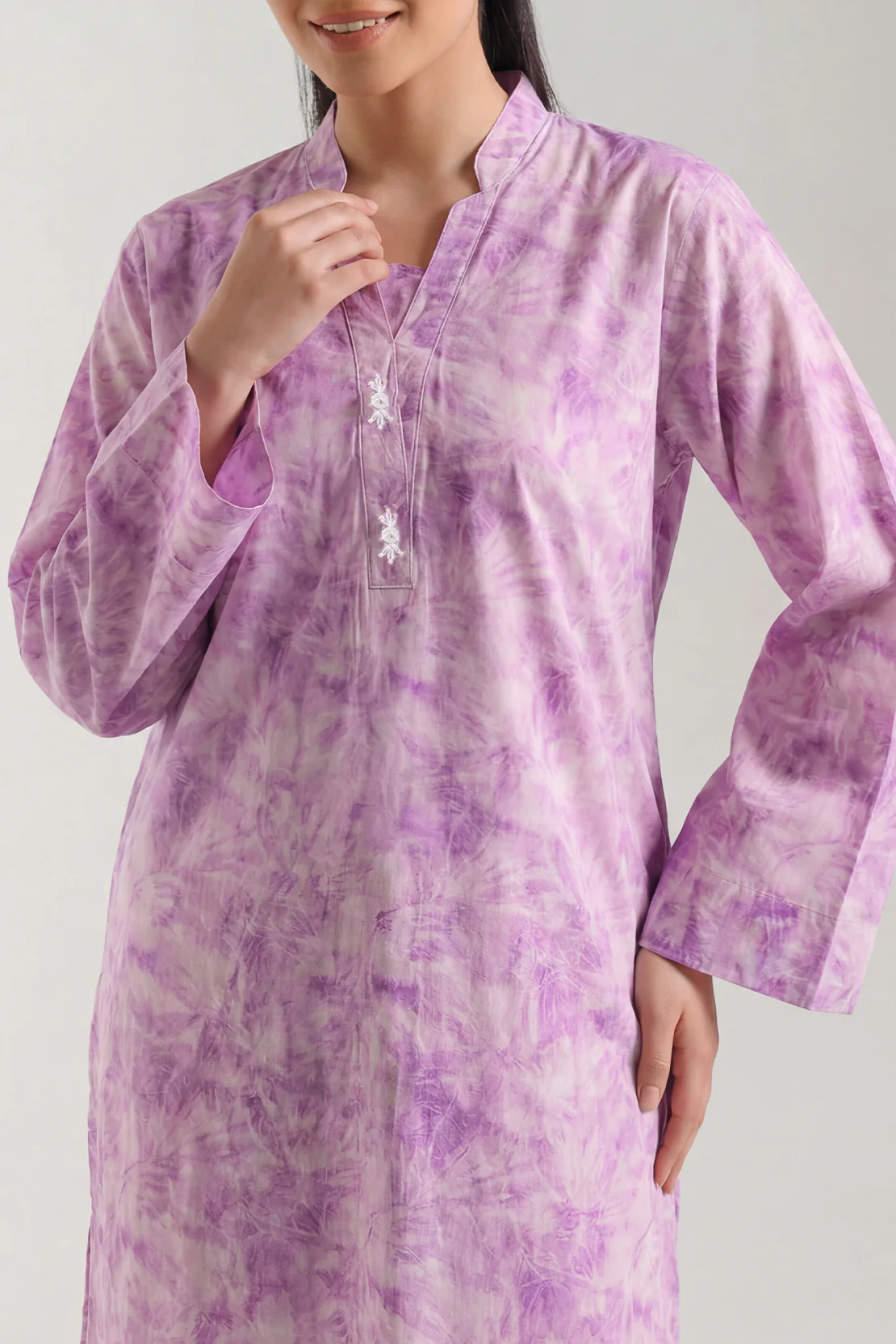 Printed Self Strip Lawn Stitched 2 Piece (Shirt/Trouser) - Image 3