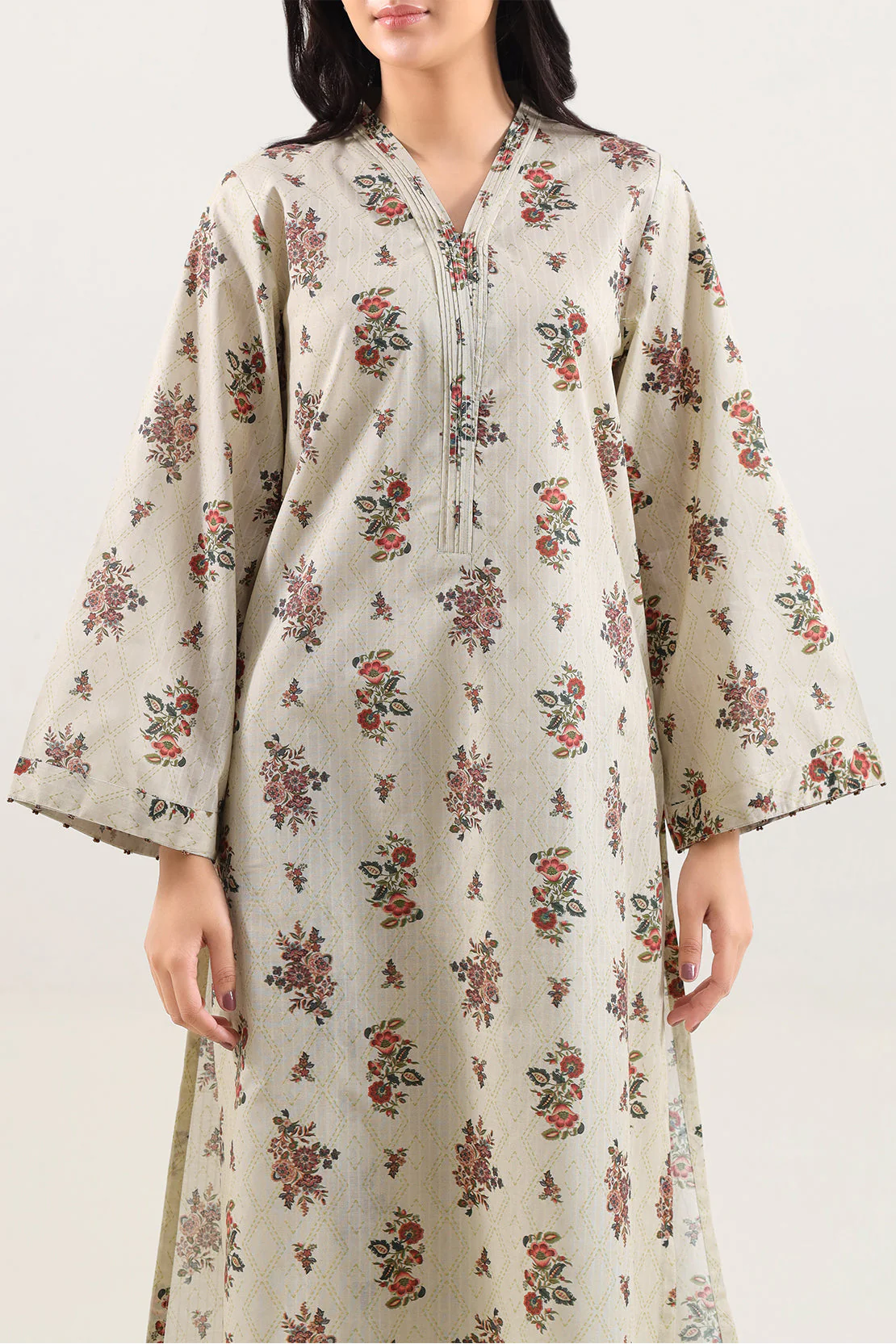 Printed Self Strip Lawn Stitched 2 Piece (Shirt/Trouser) - Image 2