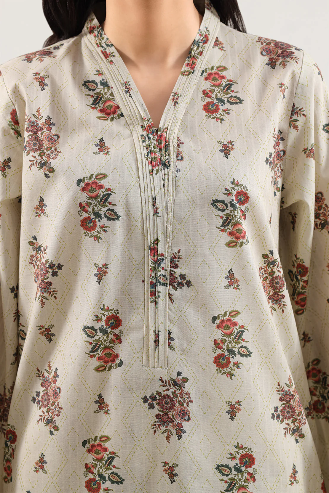 Printed Self Strip Lawn Stitched 2 Piece (Shirt/Trouser) - Image 3