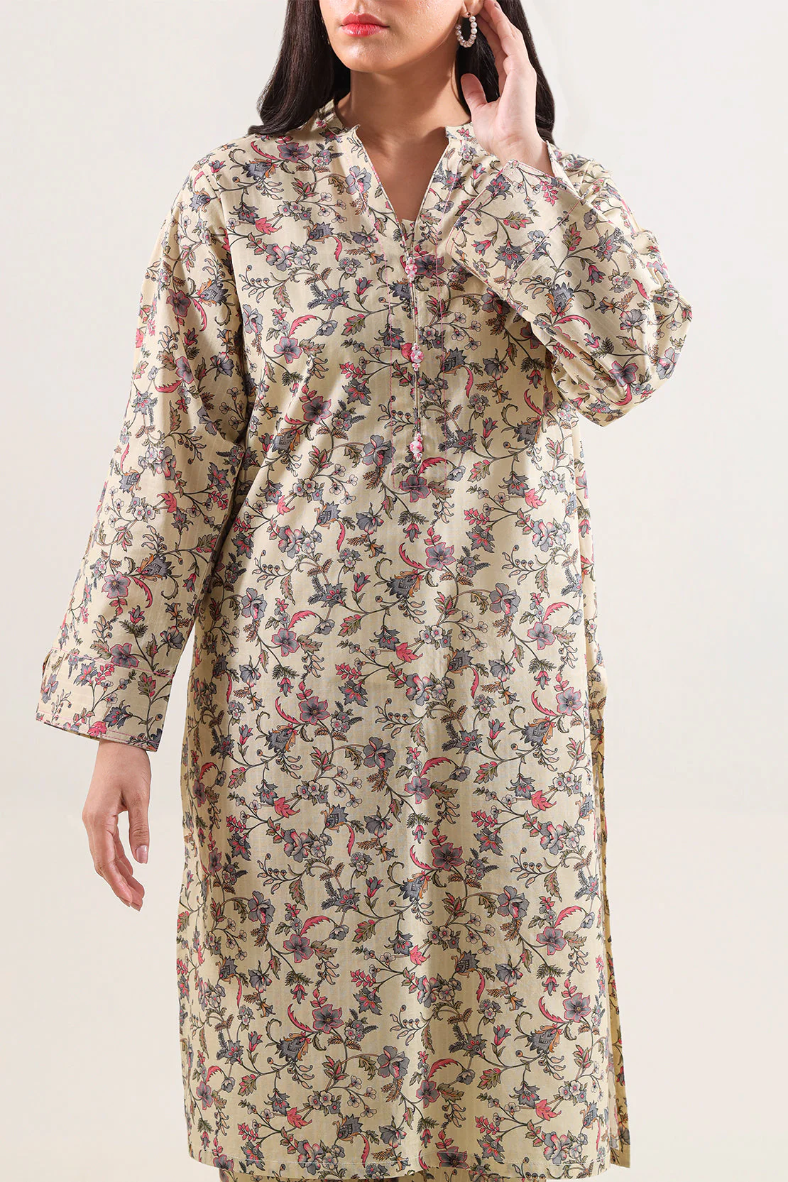 Printed Self Strip Lawn Stitched 2 Piece (Shirt/Trouser) - Image 4