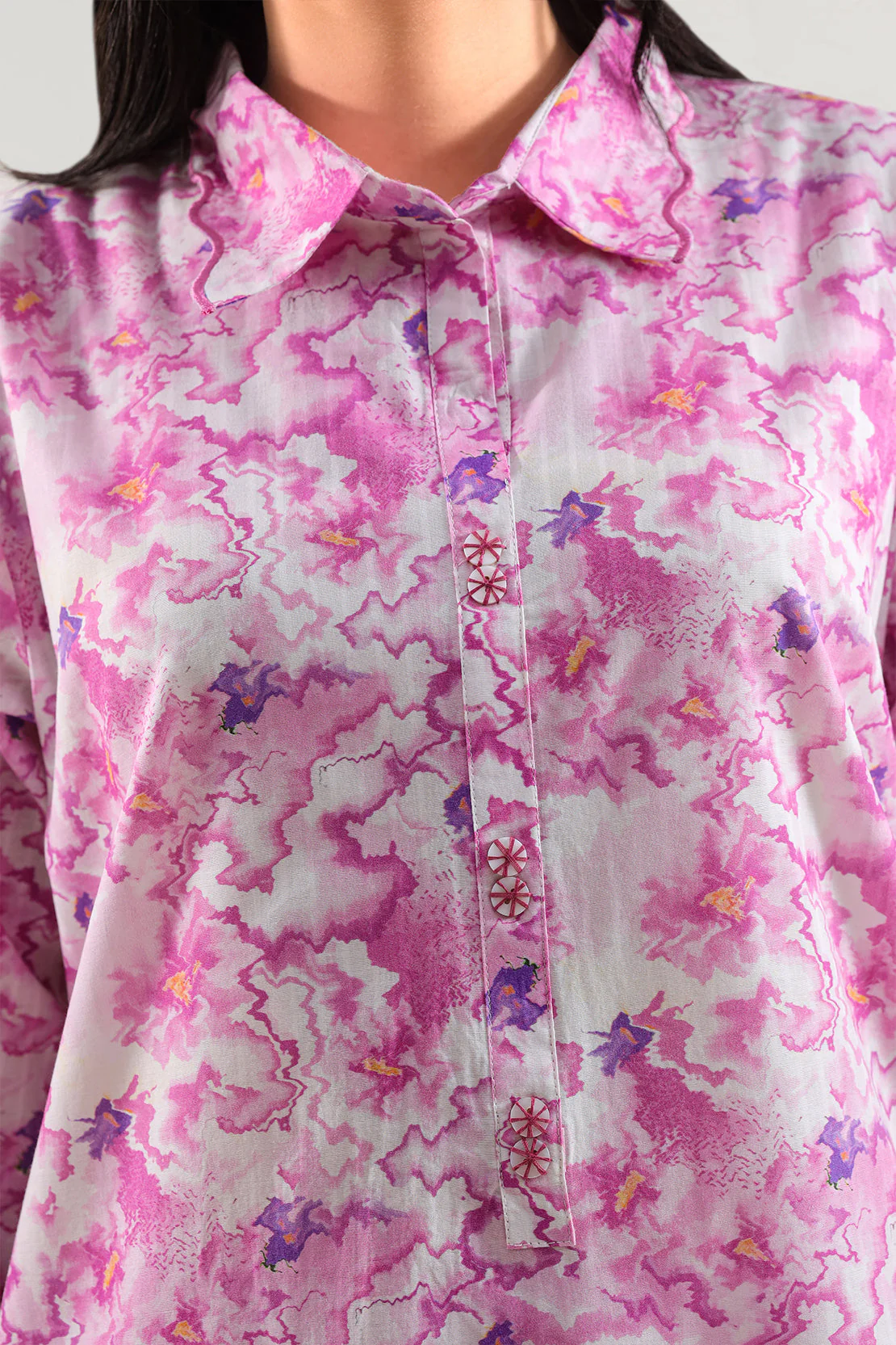 Printed Self Strip Lawn Stitched 2 Piece (Shirt/Trouser) - Image 3