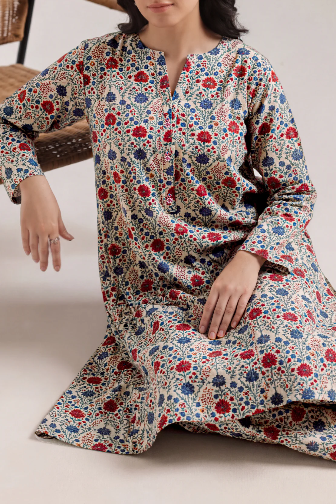 Printed Self Strip Lawn Stitched 2 Piece (Shirt/Trouser) - Image 2
