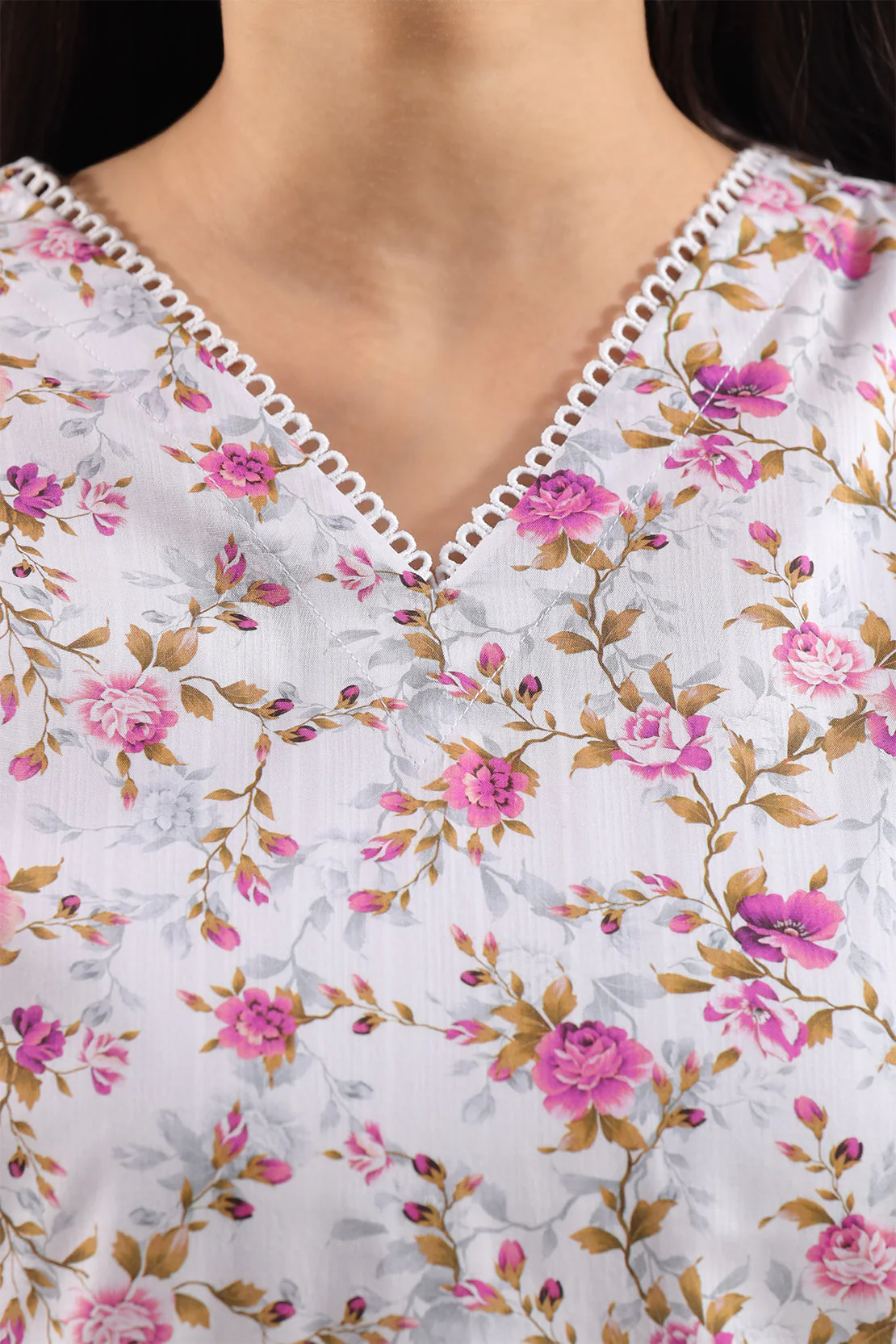 Printed Self Strip Lawn Stitched 2 Piece (Shirt/Trouser) - Image 3
