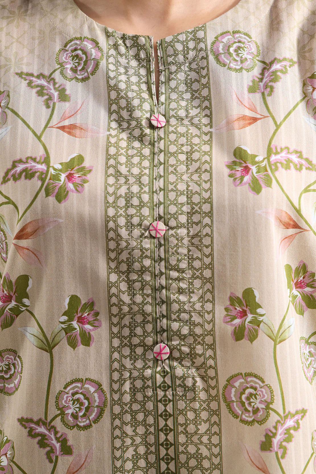 Printed Self Strip Lawn Stitched 2 Piece (Shirt/Trouser) - Image 3