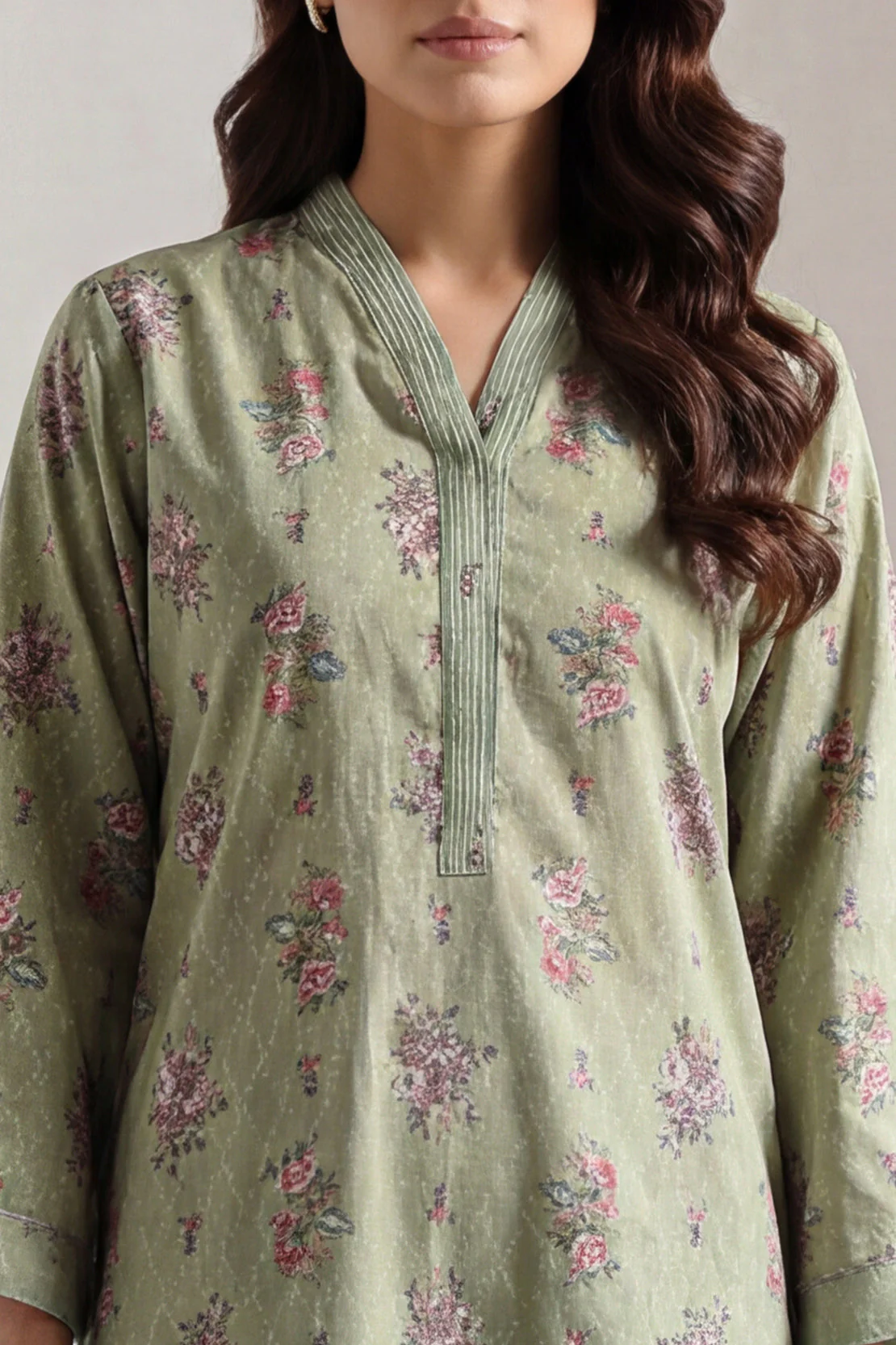 Printed Self Strip Lawn Stitched 2 Piece (Shirt/Trouser) - Image 4