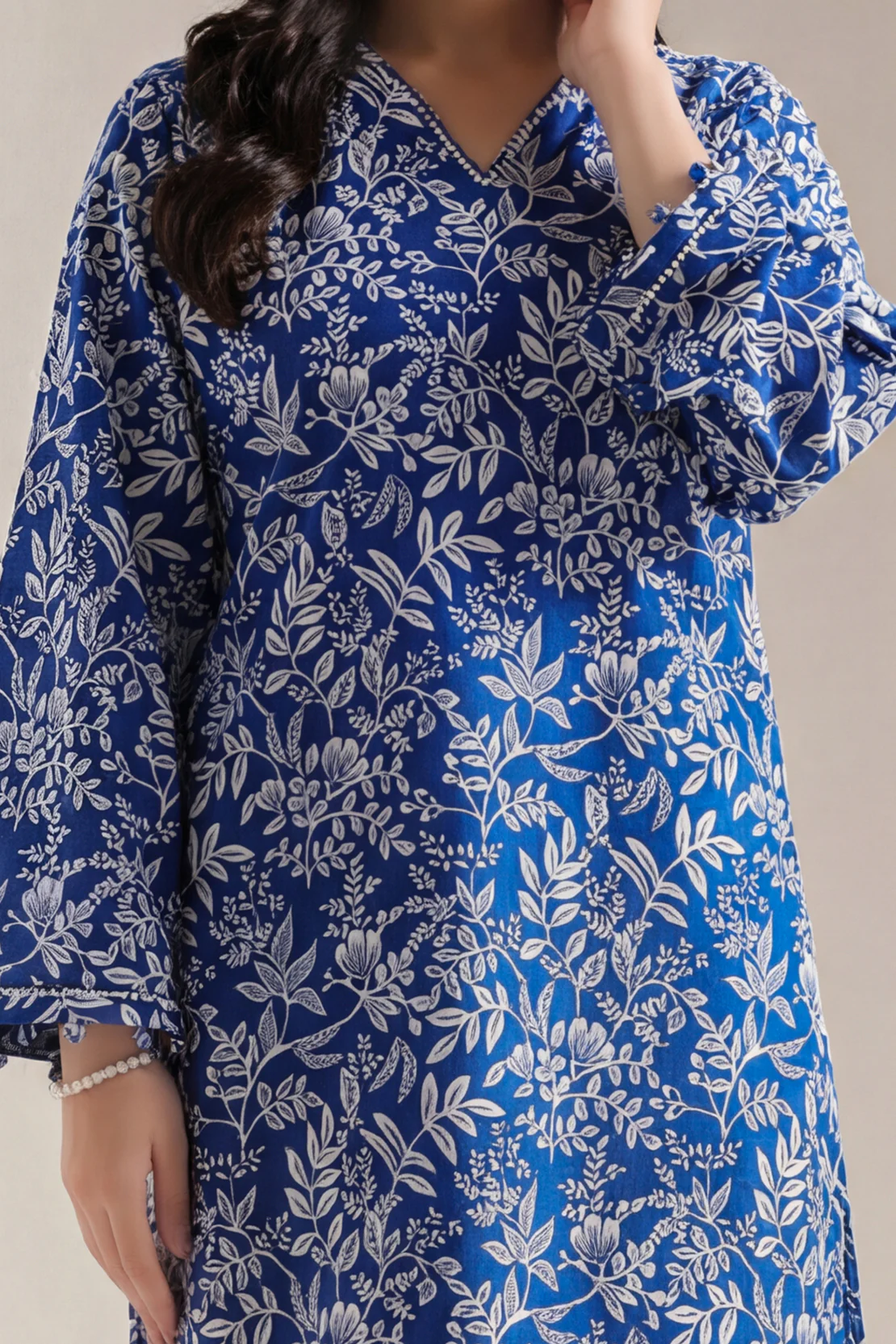 Printed Self Strip Lawn Stitched 2 Piece (Shirt/Trouser) - Image 2