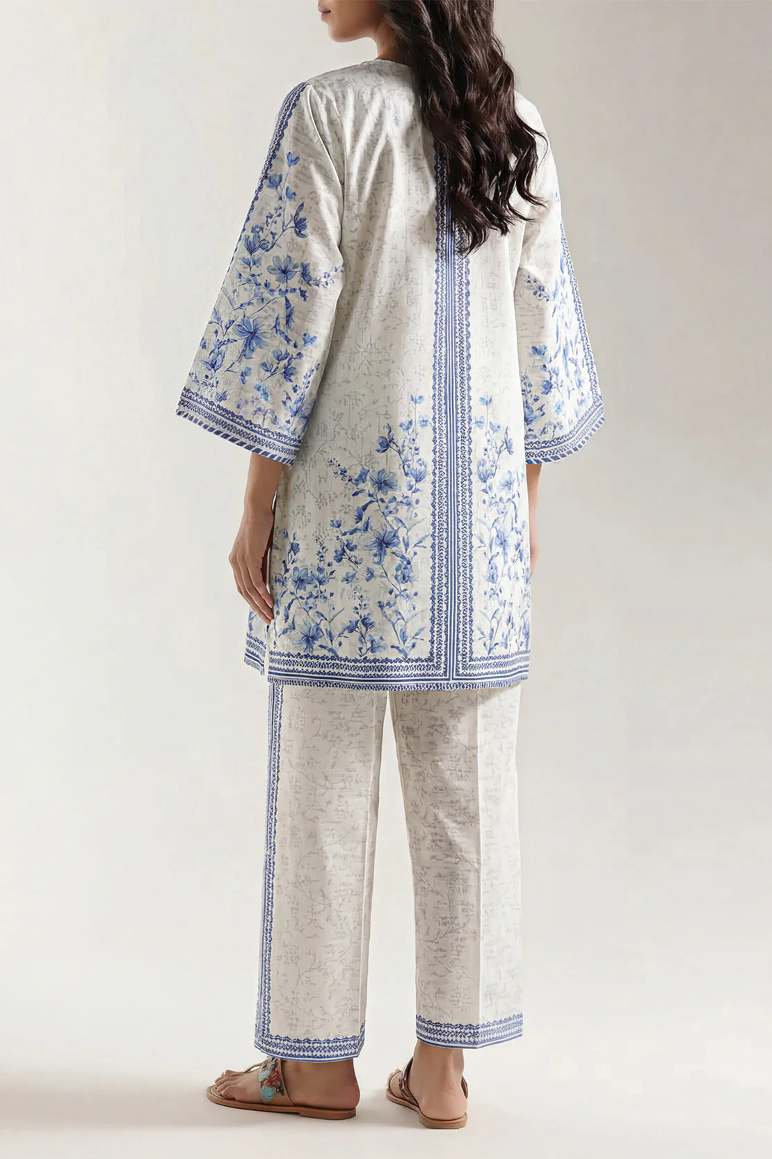 Printed Self Strip Lawn Stitched 2 Piece (Shirt/Trouser) - Image 4