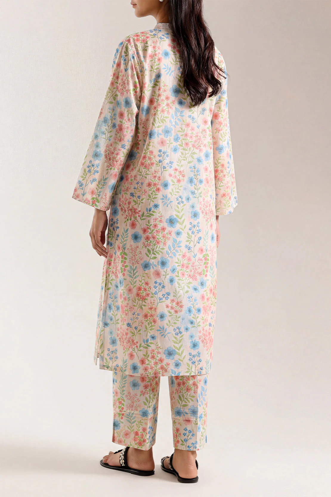 Printed Self Strip Lawn Stitched 2 Piece (Shirt/Trouser) - Image 4