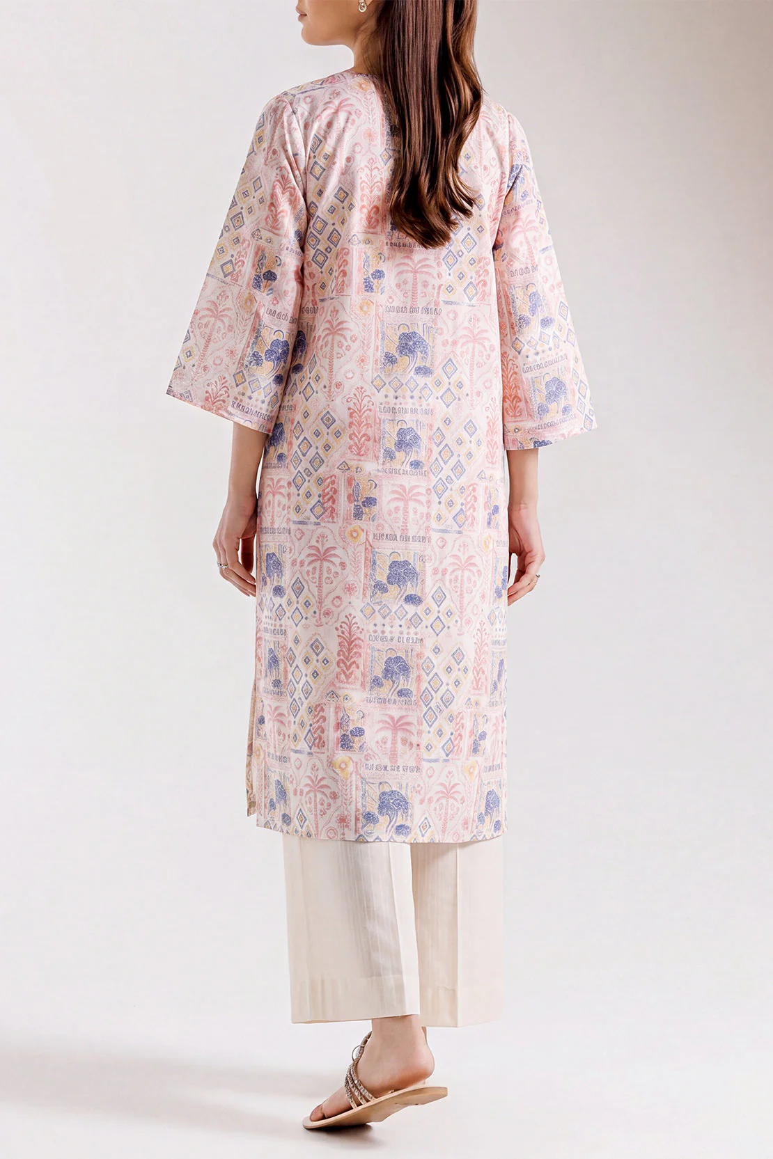 Printed Self Strip Lawn Stitched 2 Piece (Shirt/Trouser) - Image 4