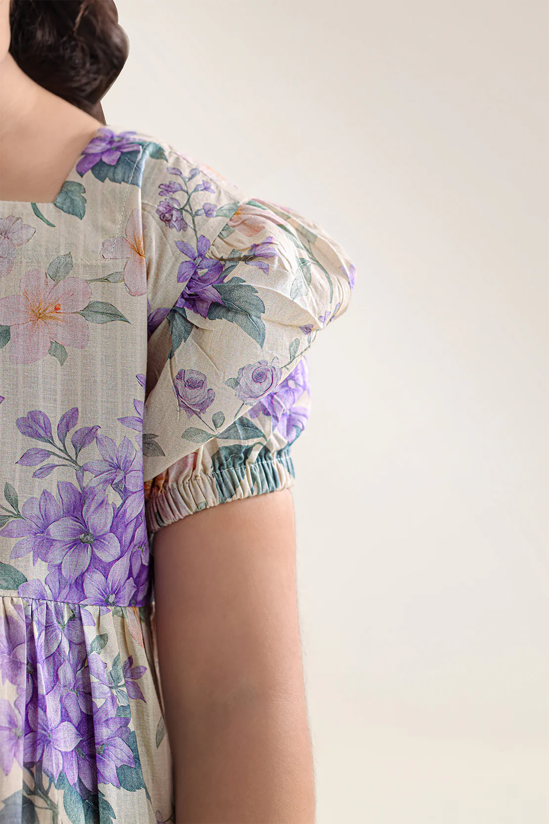 Printed Self Strip Lawn Stitched Shirt For Kids - Image 4