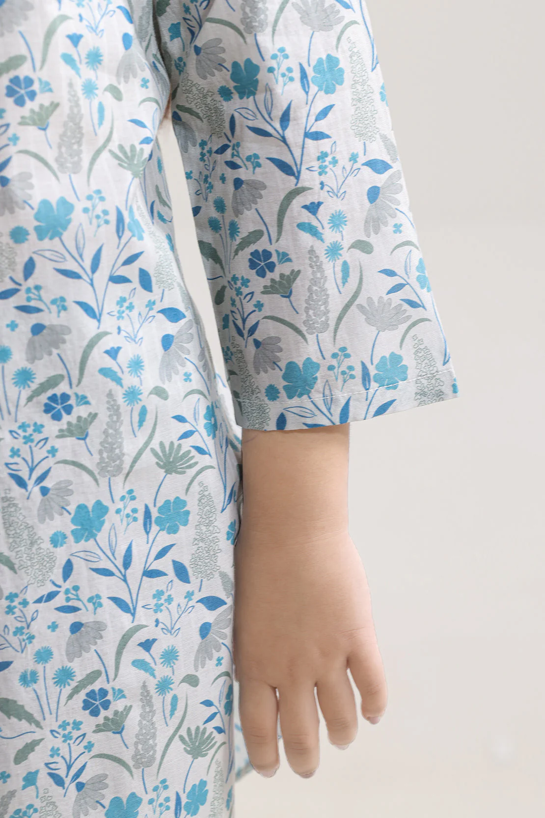 Printed Self Strip Lawn Stitched Shirt For Kids - Image 5