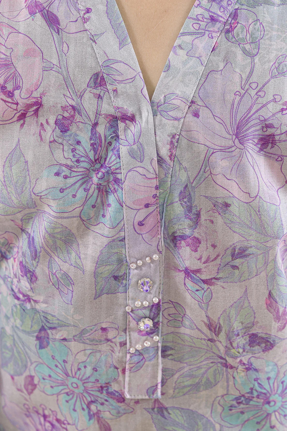 Printed Self Strip Lawn Stitched Shirt For Kids - Image 3