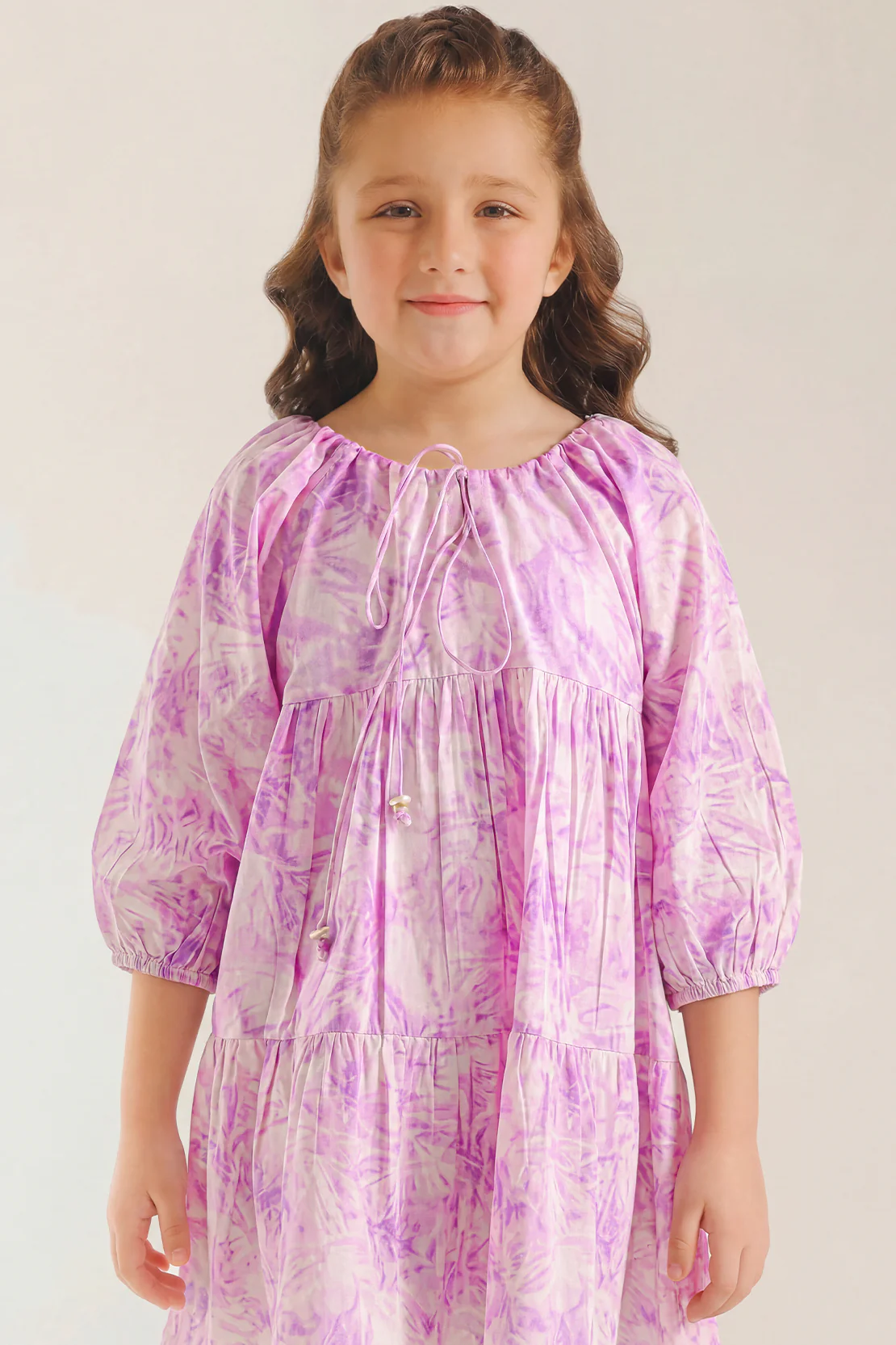 Printed Self Strip Lawn Stitched Shirt For Kids - Image 3