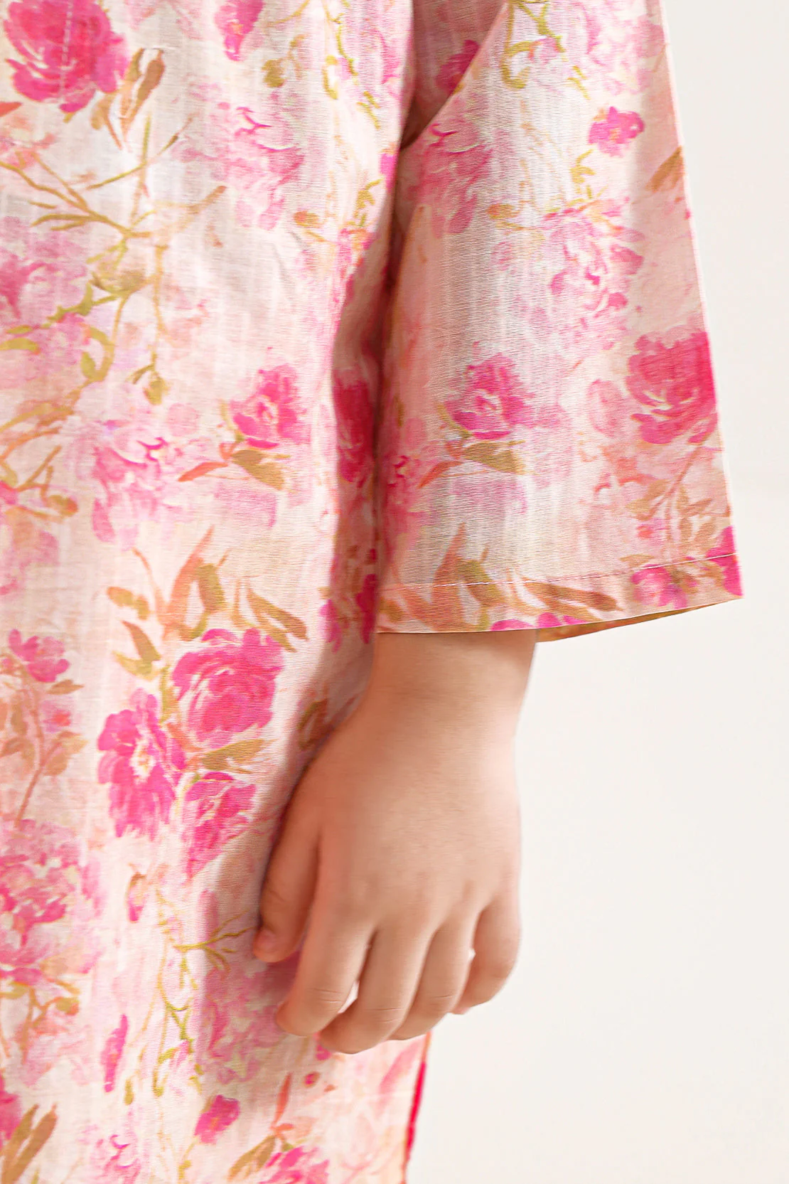 Printed Self Strip Lawn Stitched Shirt For Kids - Image 5