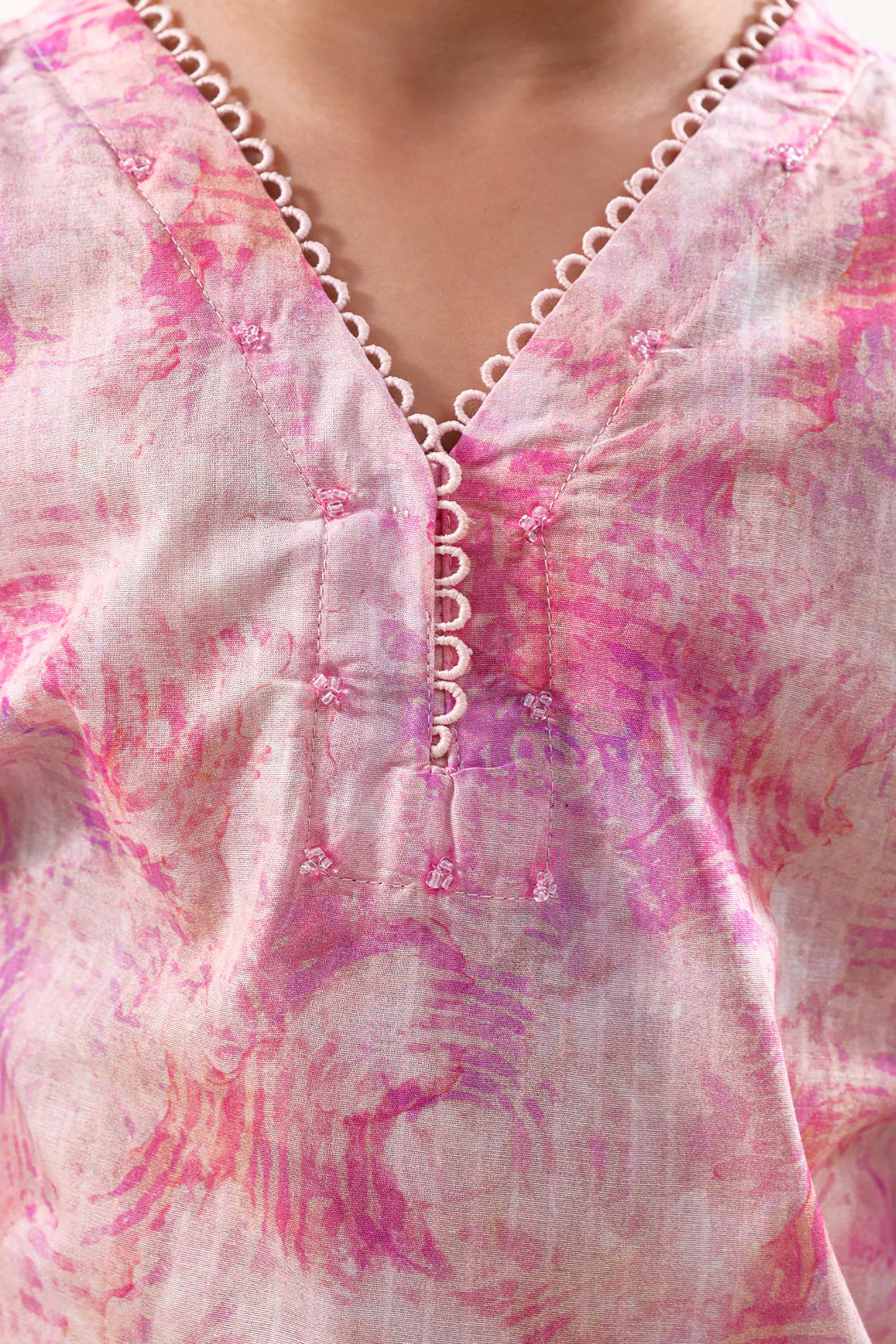 Printed Self Strip Lawn Stitched Shirt For Kids - Image 4