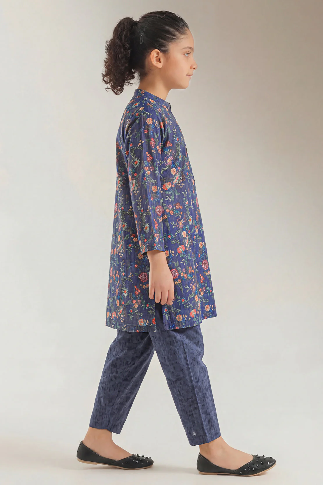 Printed Self Strip Lawn Stitched Shirt For Kids - Image 4