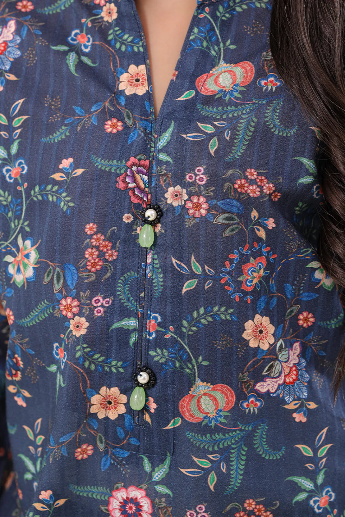 Printed Self Strip Lawn Stitched Shirt For Kids - Image 5