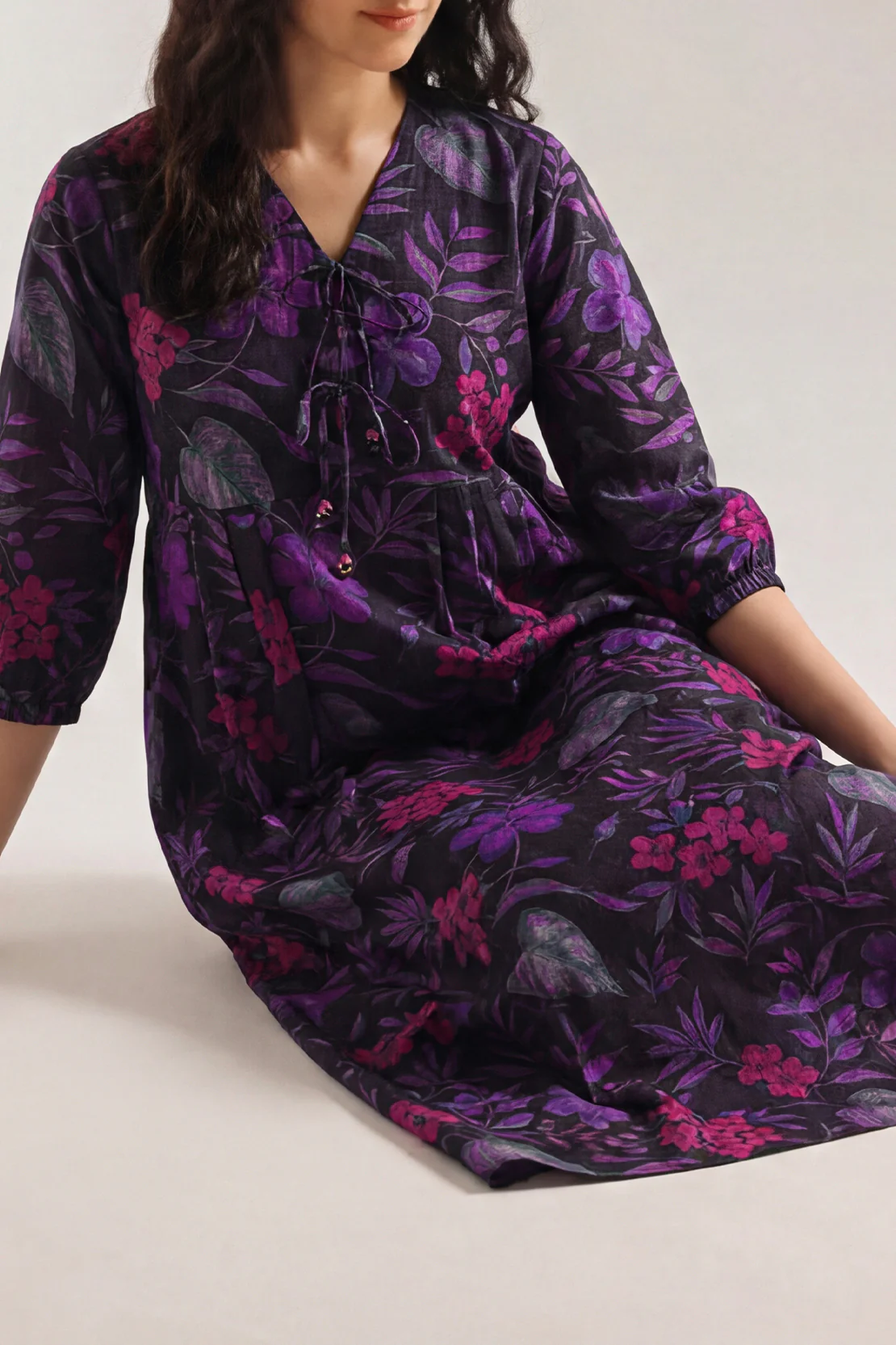 Printed Self Strip Lawn Stitched Shirt - Image 2