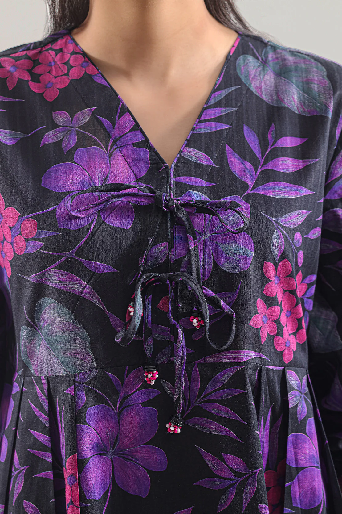 Printed Self Strip Lawn Stitched Shirt - Image 4