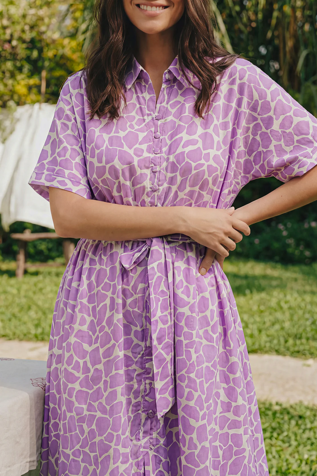 Printed Self Strip Lawn Stitched Shirt - Image 3
