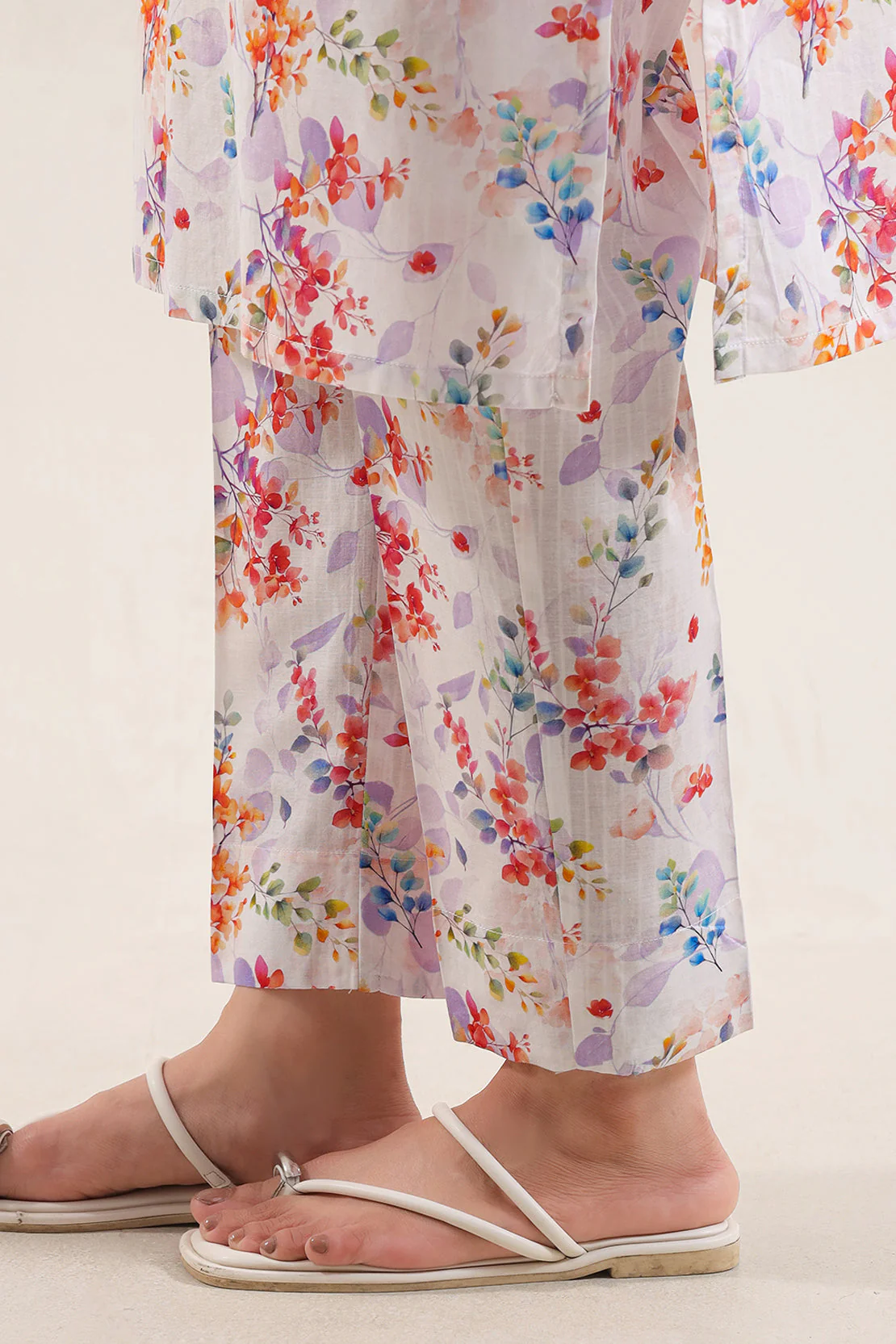 Printed Self Strip Lawn Stitched Shirt - Image 5
