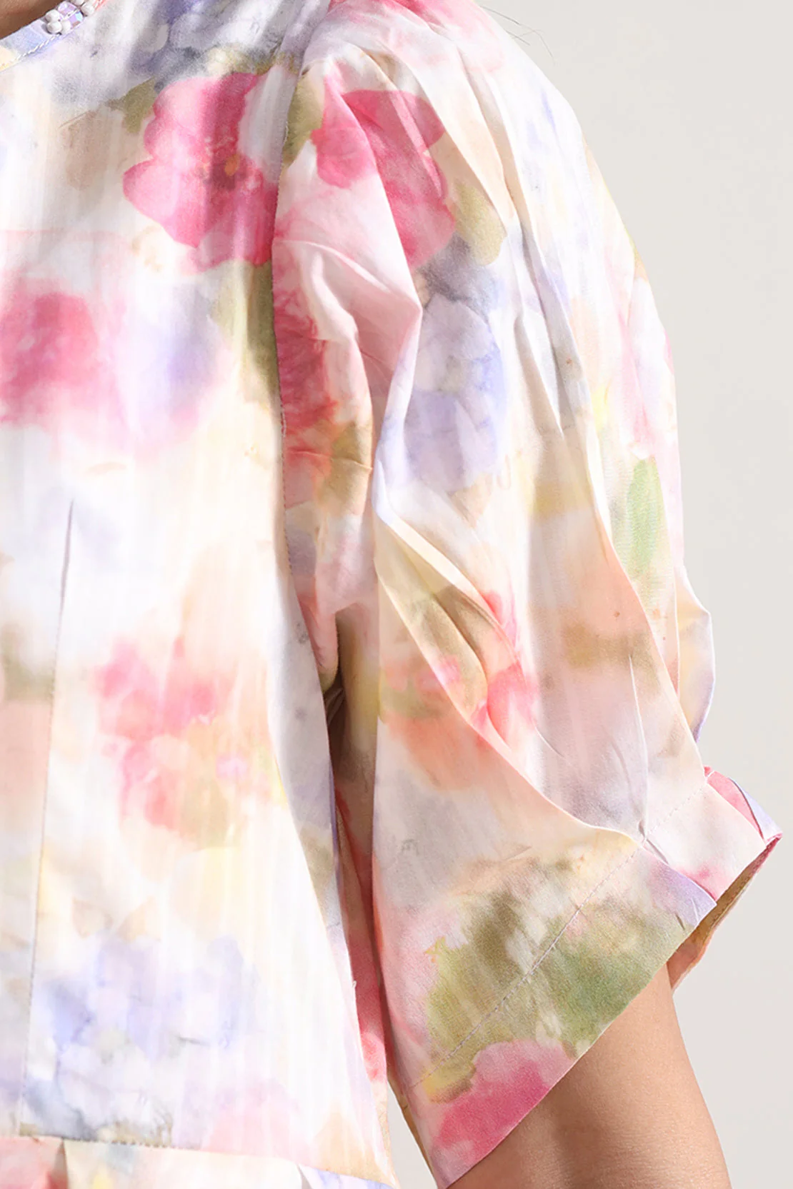 Printed Self Strip Lawn Stitched Shirt - Image 6