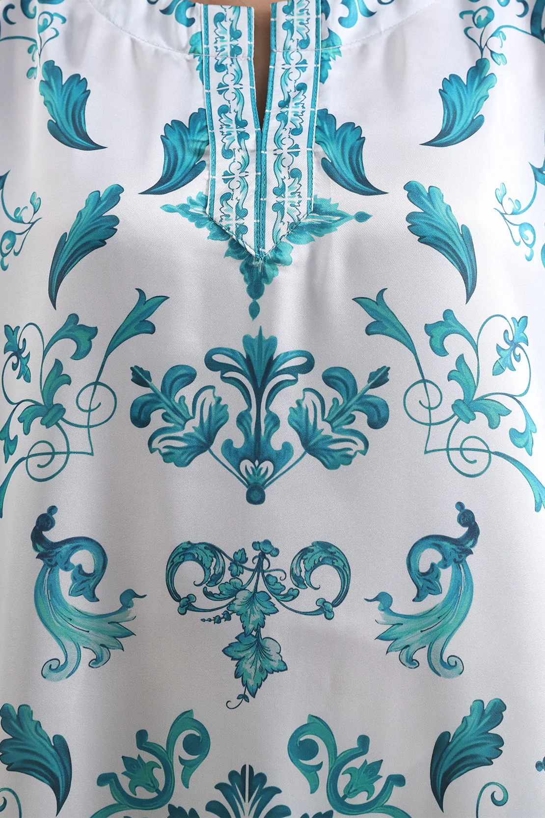 Printed Kaftaan Shamose Silk Stitched Dress - Image 5