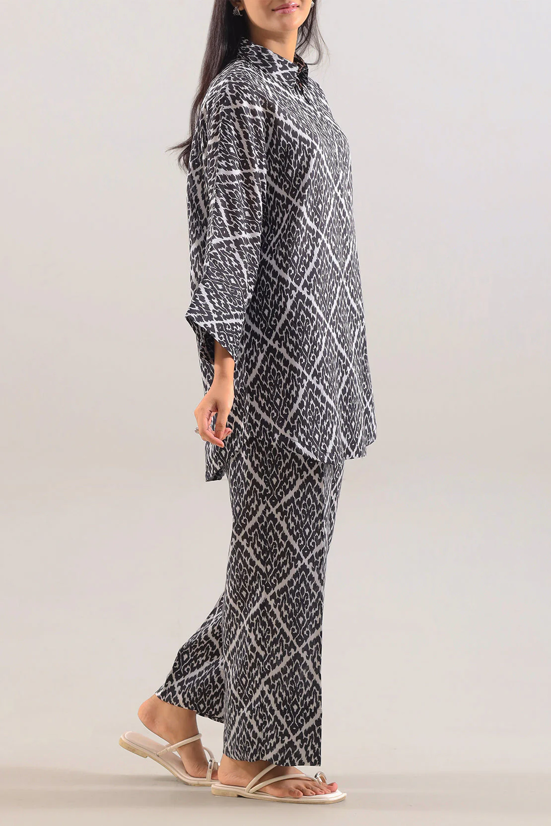 Printed Silk Touch Stitched 2 Piece (Shirt/Trouser) - Image 3