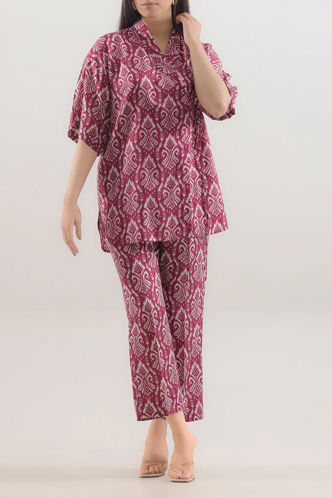 Printed Silk Touch Stitched 2 Piece (Shirt/Trouser) - Image 3