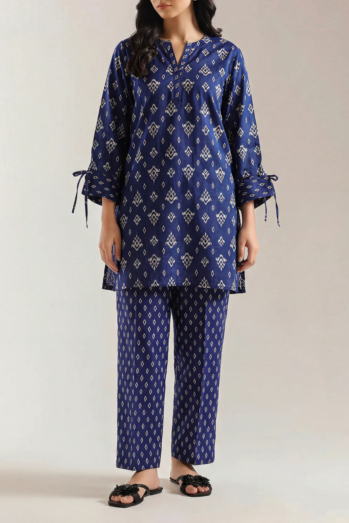 Printed Silk Touch Stitched 2 Piece (Shirt/Trouser) - Image 2