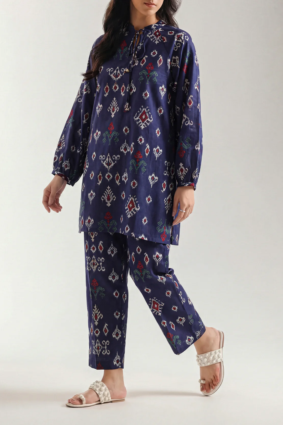 Printed Silk Touch Stitched 2 Piece (Shirt/Trouser) - Image 2