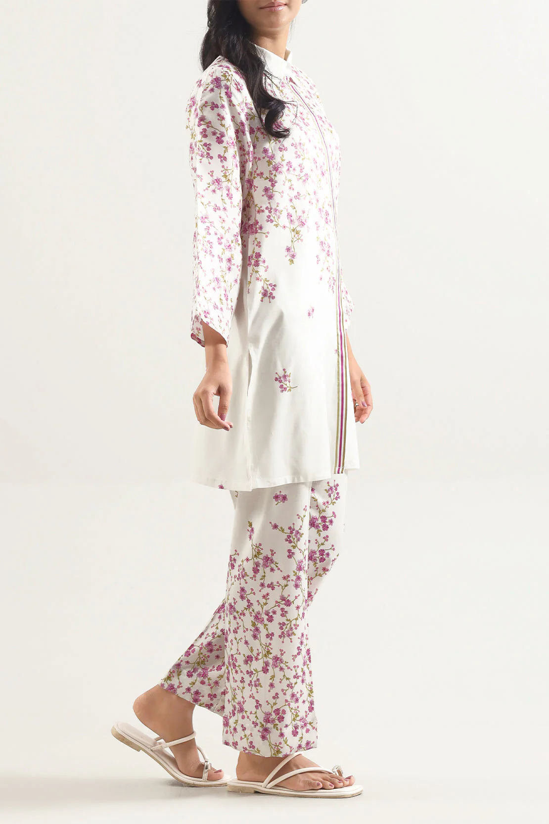 Printed Silk Touch Stitched 2 Piece (Shirt/Trouser) - Image 2