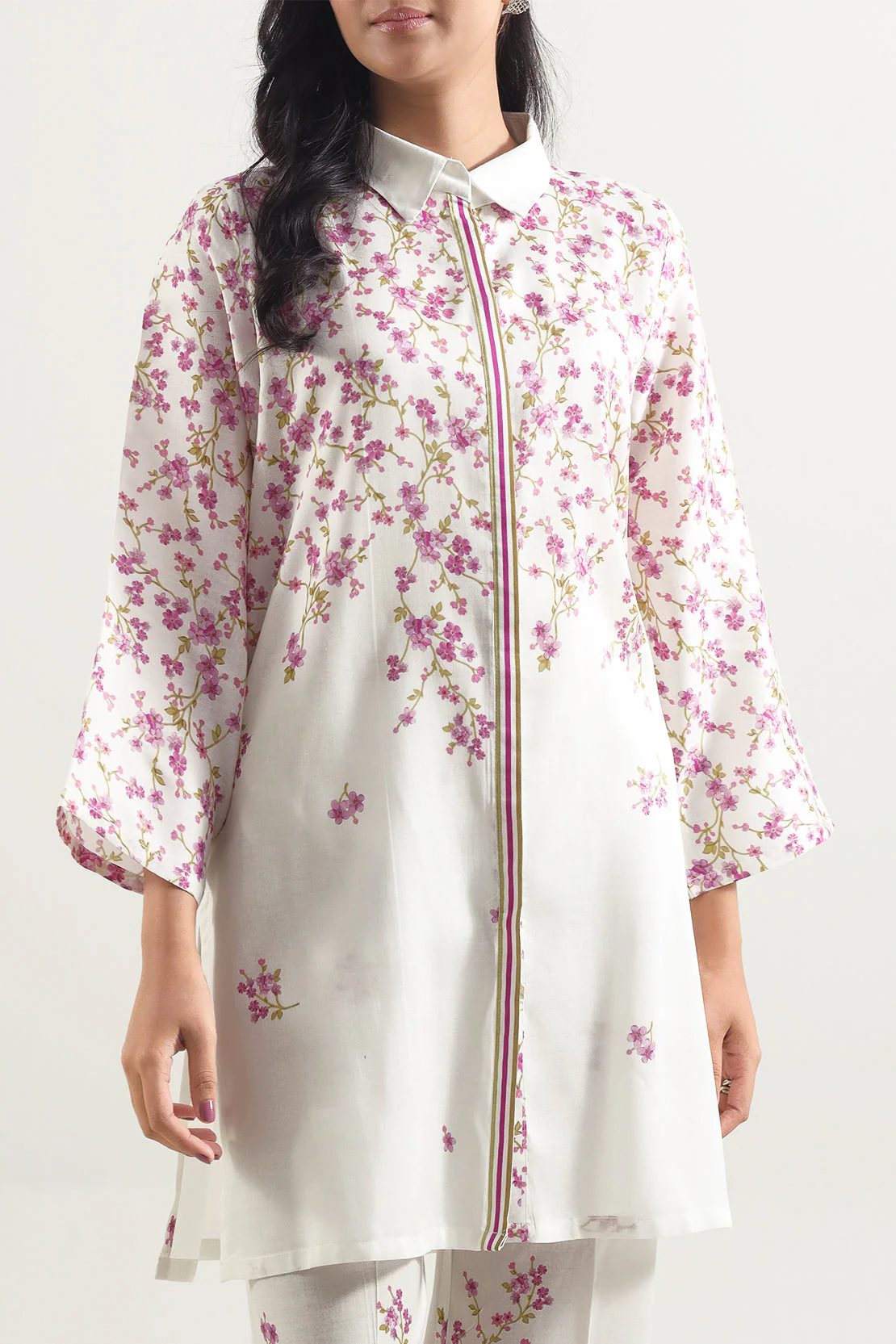 Printed Silk Touch Stitched 2 Piece (Shirt/Trouser) - Image 3