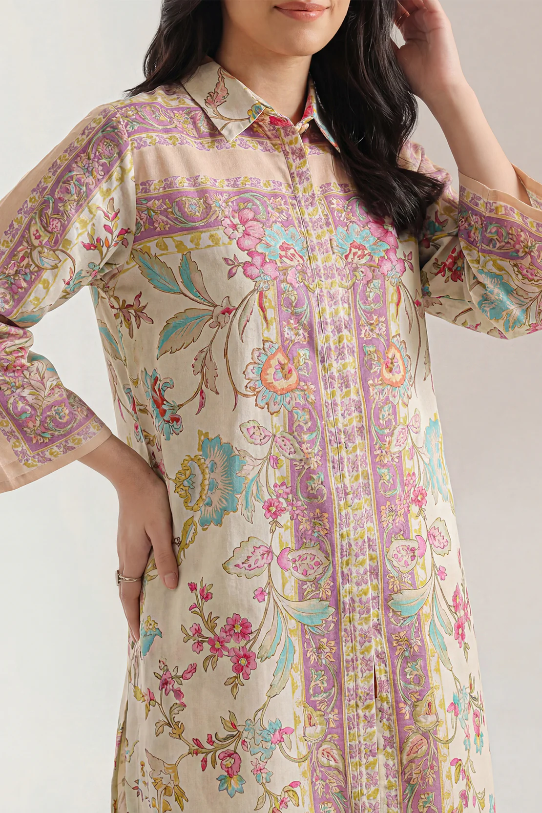 Printed Silk Touch Stitched 2 Piece (Shirt/Trouser) - Image 3