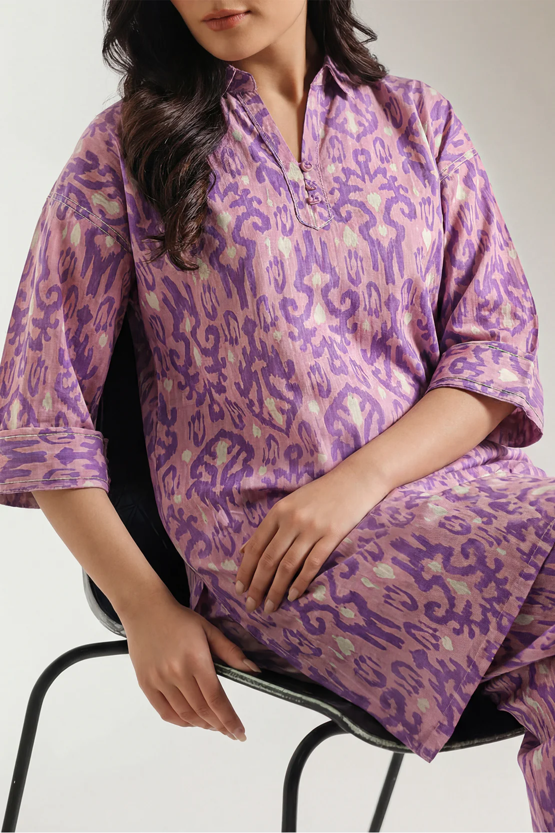 Printed Silk Touch Stitched 2 Piece (Shirt/Trouser)