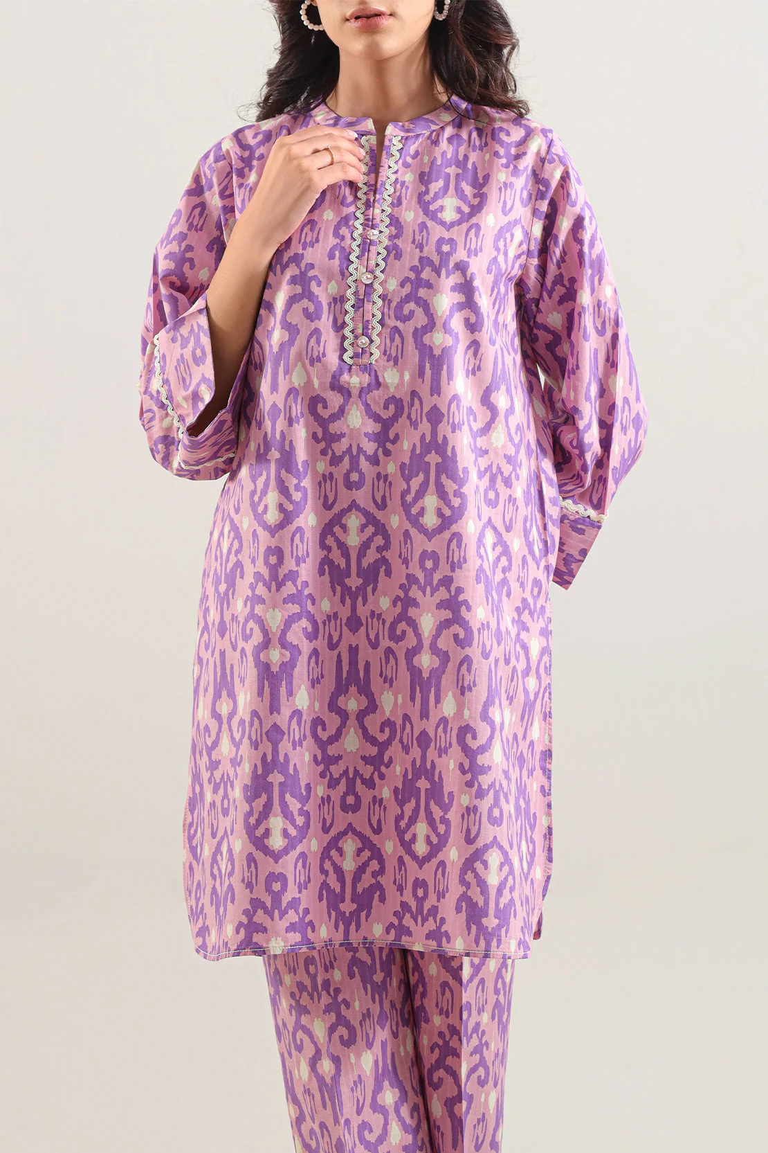 Printed Silk Touch Stitched 2 Piece (Shirt/Trouser) - Image 3
