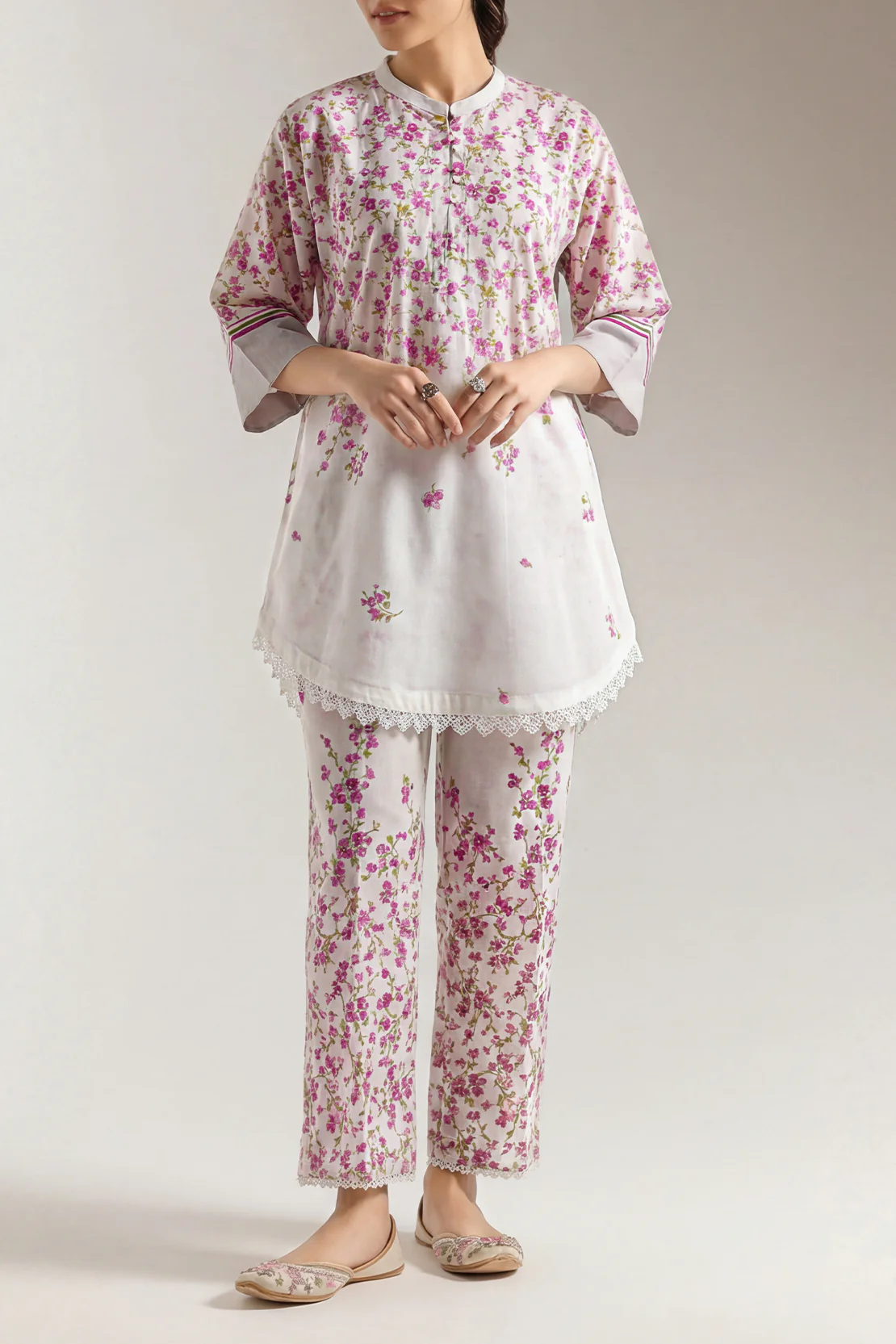 Printed Silk Touch Stitched 2 Piece (Shirt/Trouser)