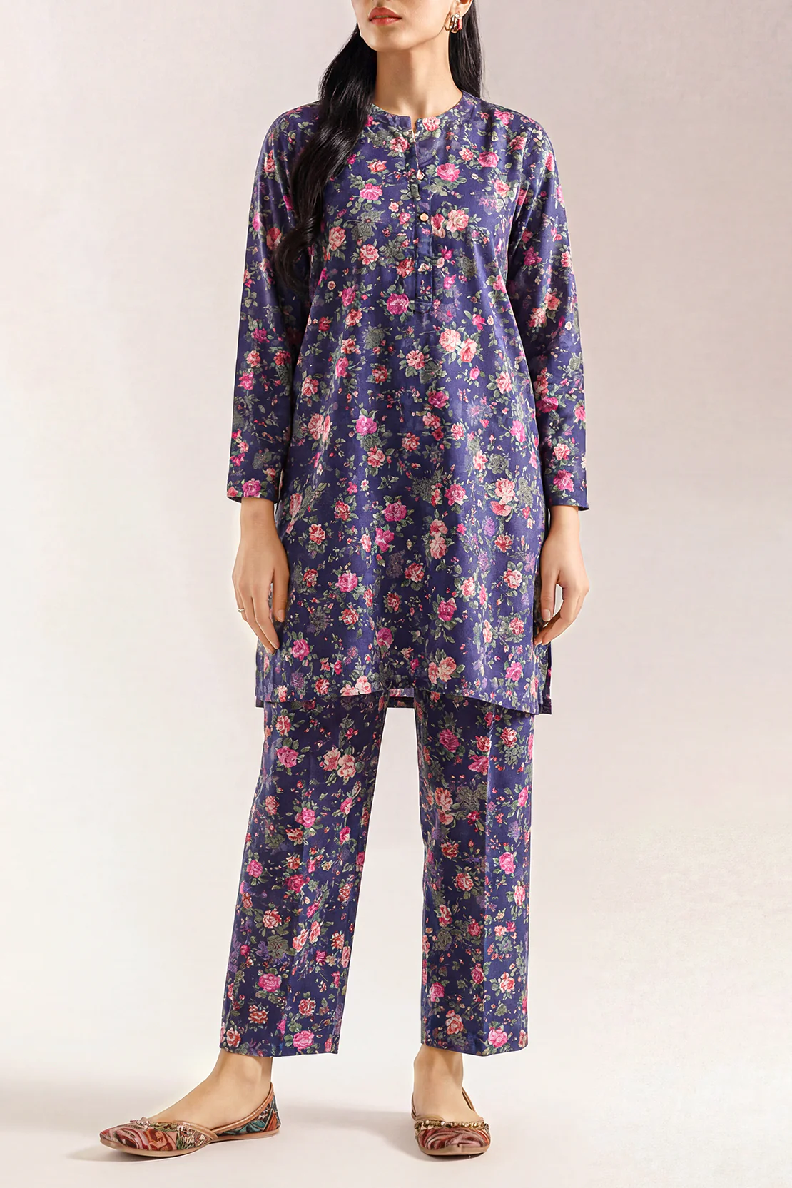 Printed Silk Touch Stitched 2 Piece (Shirt/Trouser)