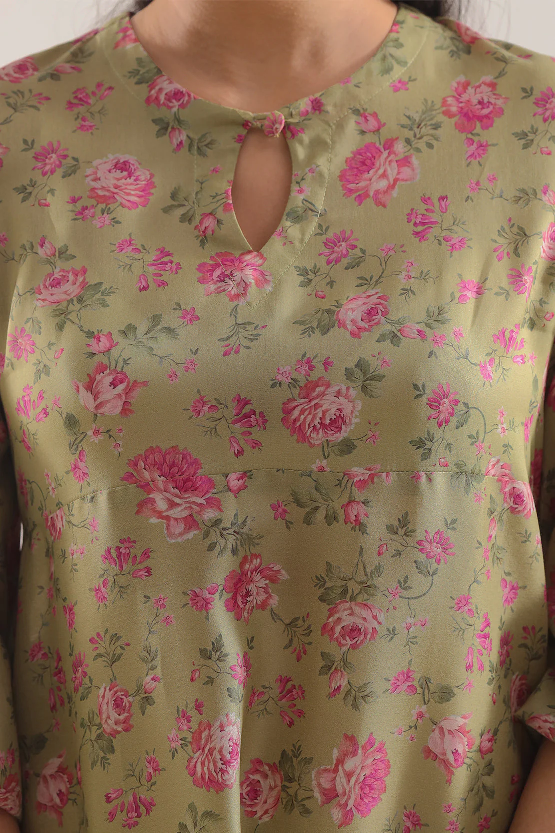 Printed Silk Touch Stitched Dress - Image 4