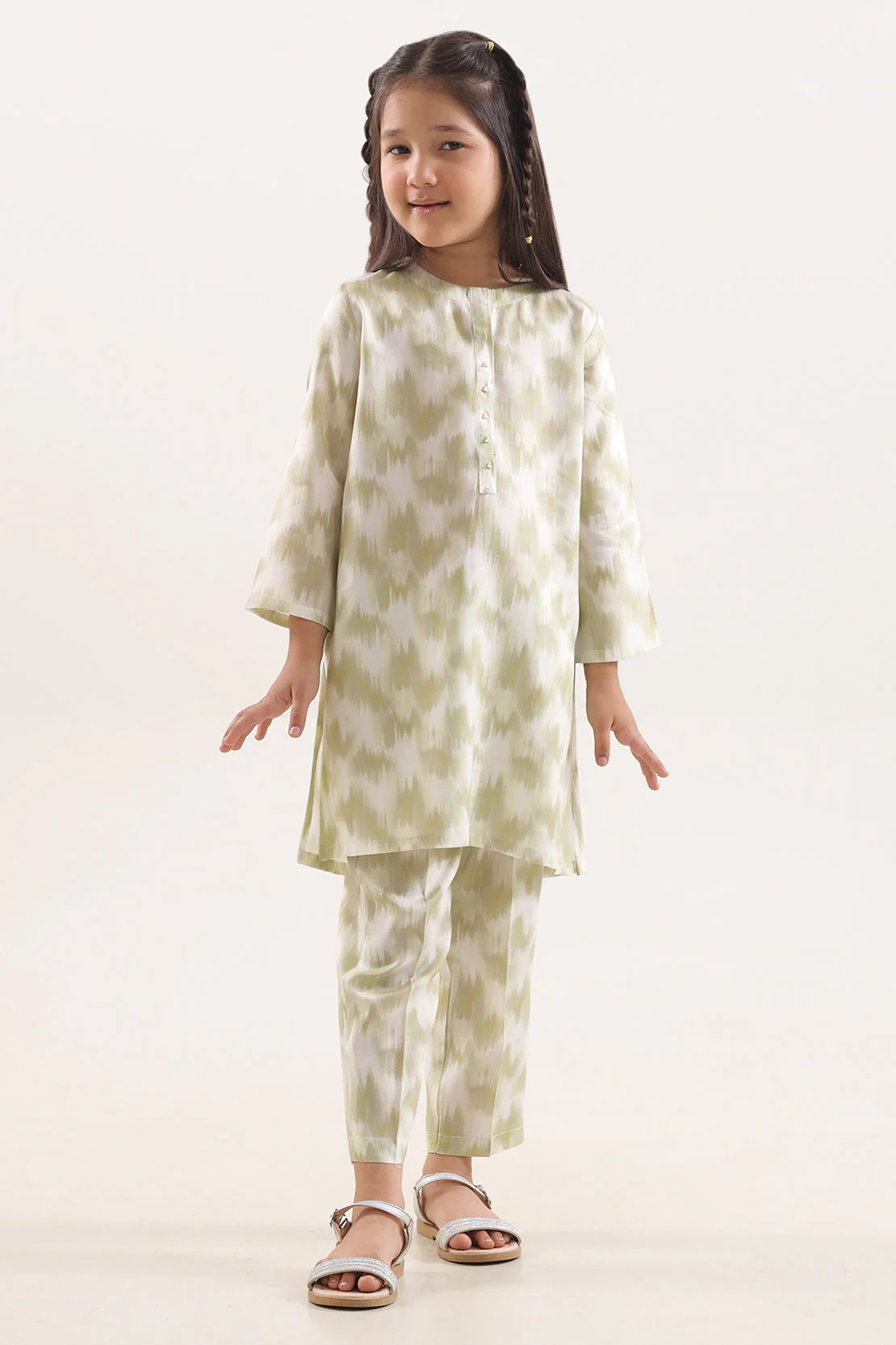 Printed Silk Touch Stitched Shirt/trouser For Kids