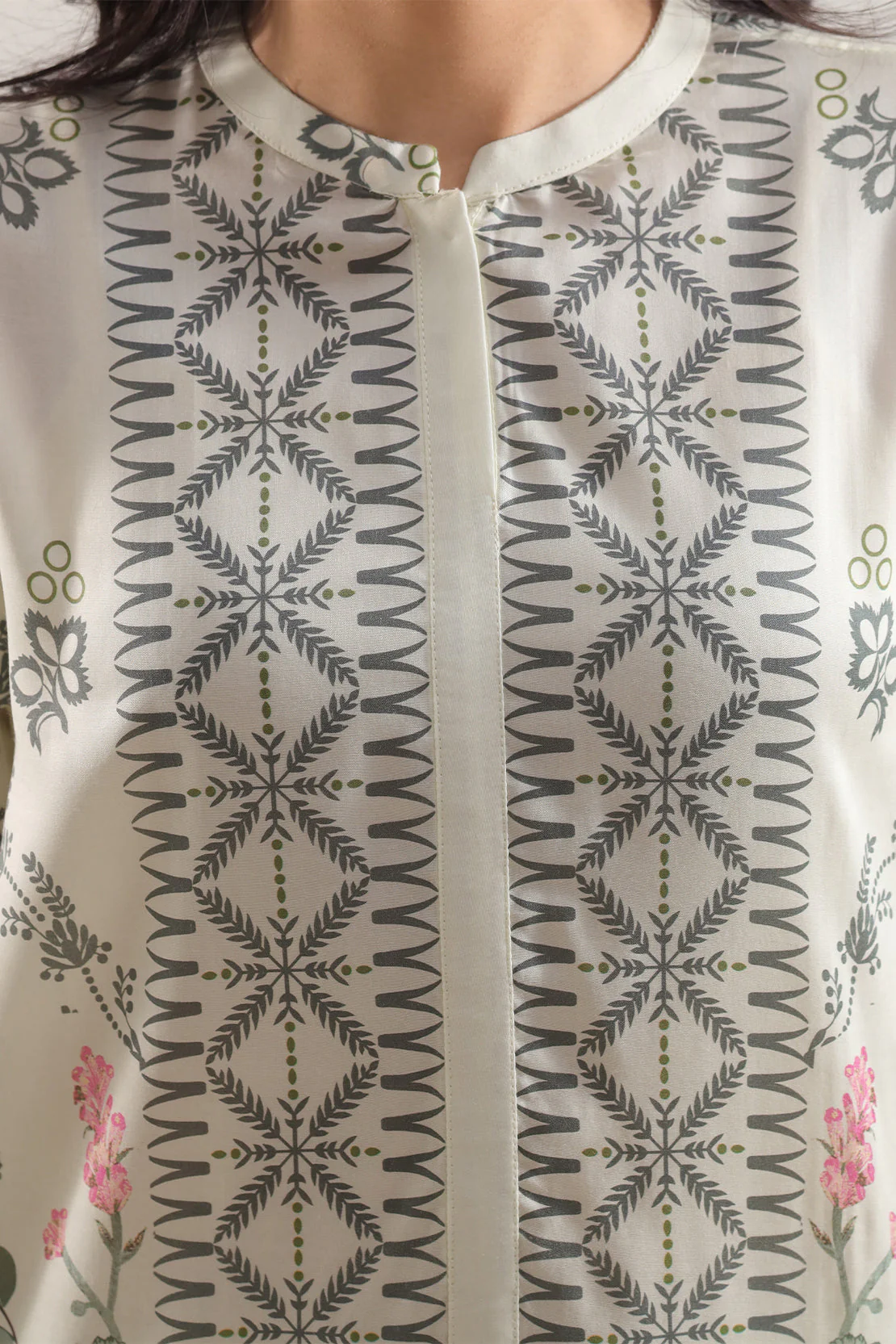 Printed Silk Touch Stitched Shirt - Image 4