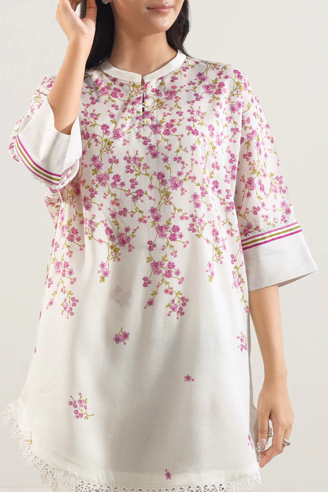 Printed Silk Touch Stitched Shirt - Image 2